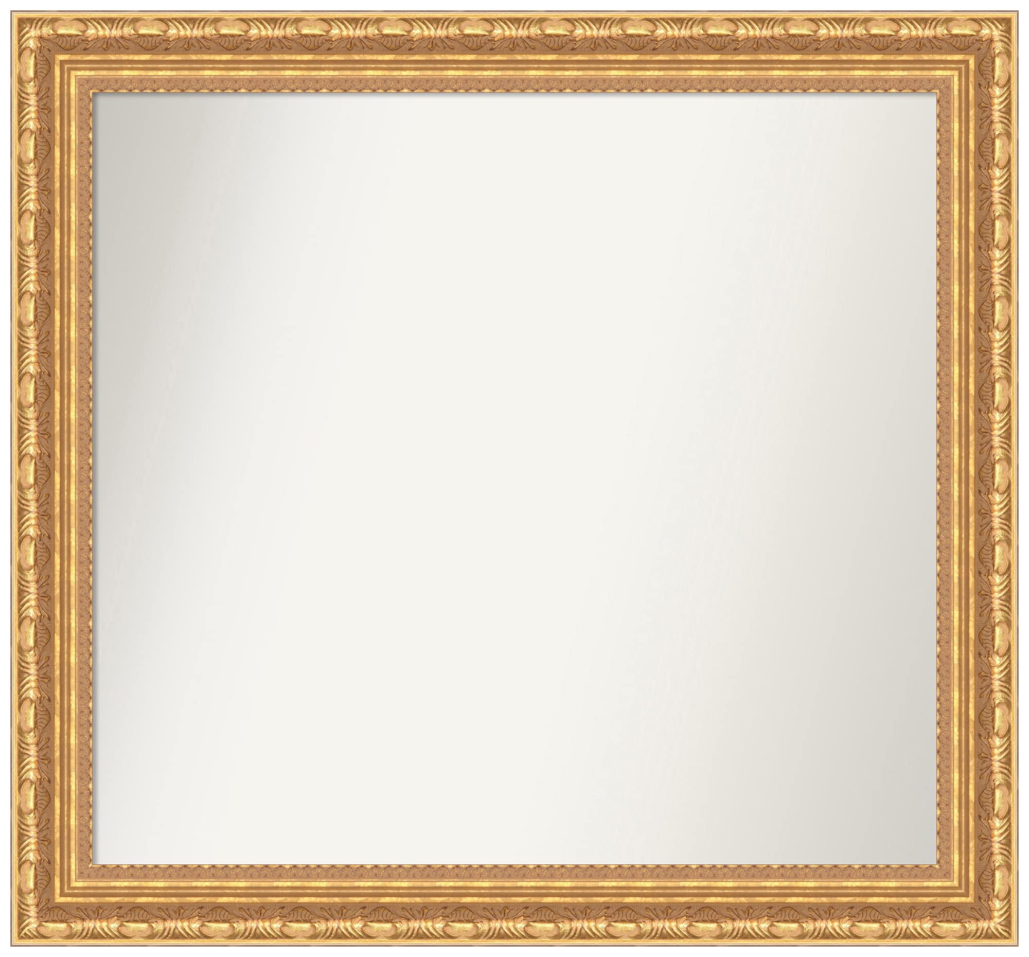 Amanti Art Versailles Gold Framed Non-Beveled Wall Mirror - 26x28 Inches (Custom Sizes Available) - Elegant Bathroom, Living Room & Bedroom Decor Mirror