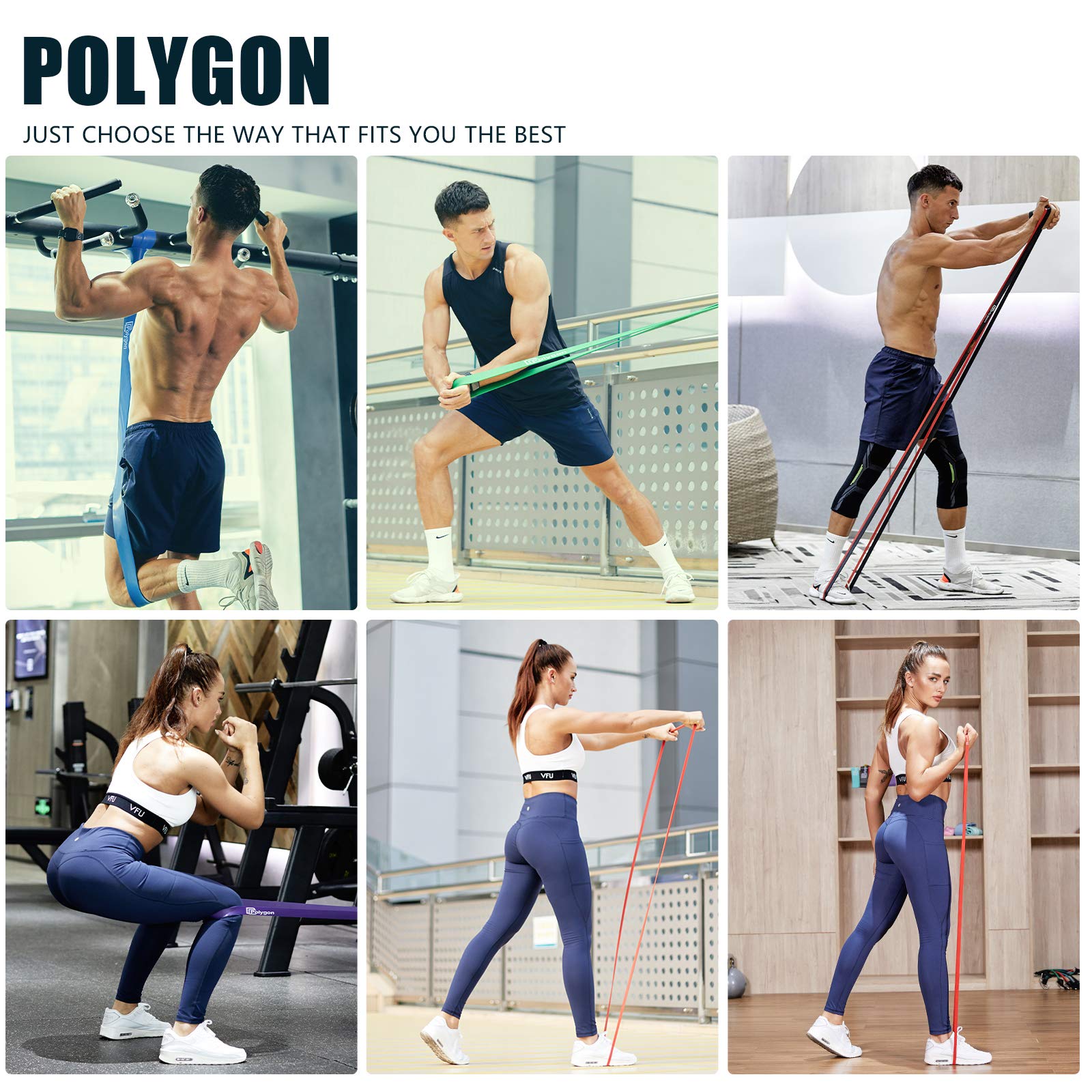 Polygon Pull Up Assist Resistance Bands – Heavy Duty Exercise Loop Bands for Strength Training, Powerlifting & Physical Therapy | Perfect for Home Workouts, Muscle Toning & Body Stretching | Ideal for CrossFit, Gym & Rehabilitation Exercises