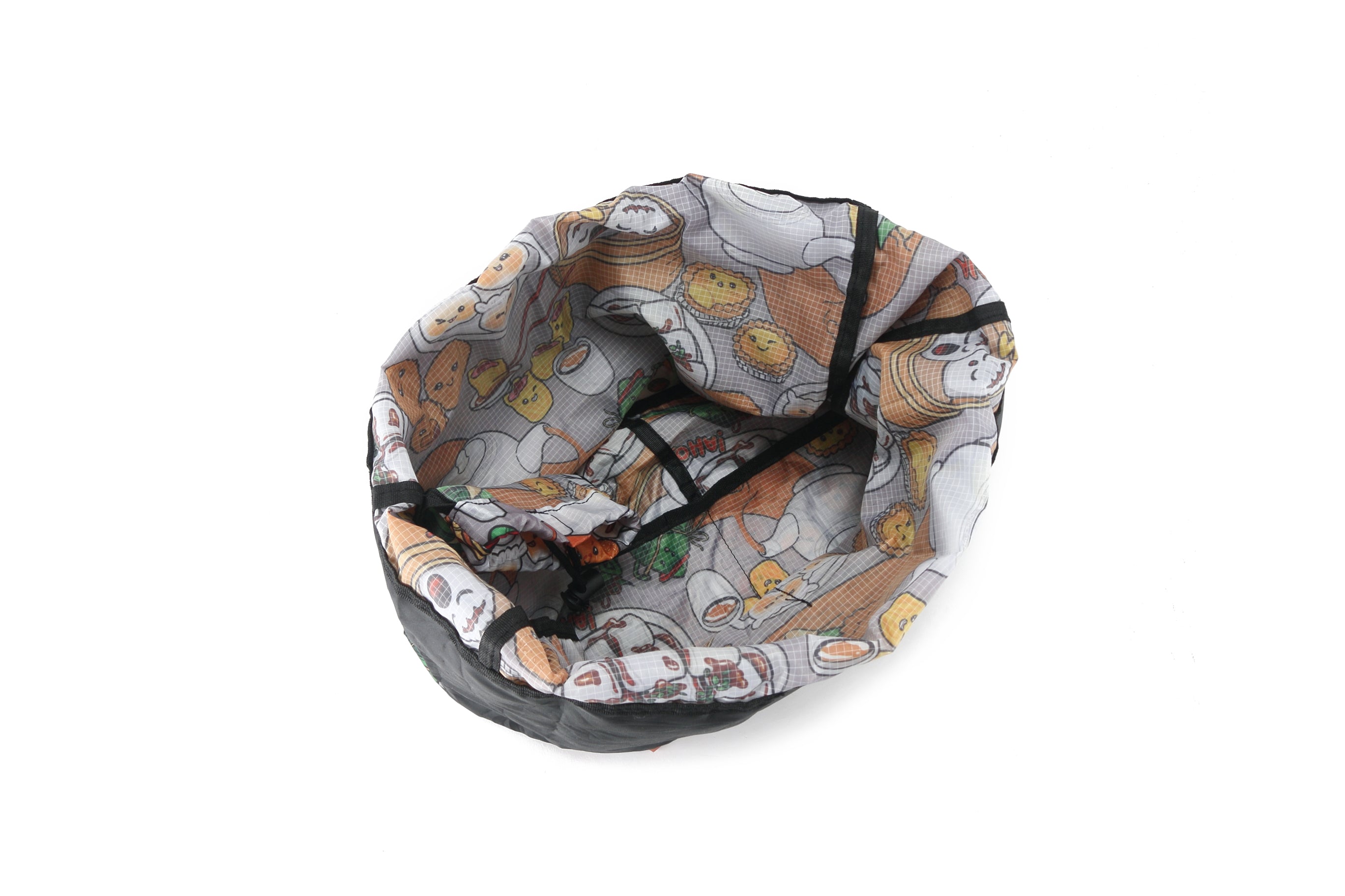 Foldable Reusable Shopping Bag - Stylish Jacqueline Dim Sum Grey Tote for Groceries, Travel & Picnics | Eco-Friendly & Compact Carryall