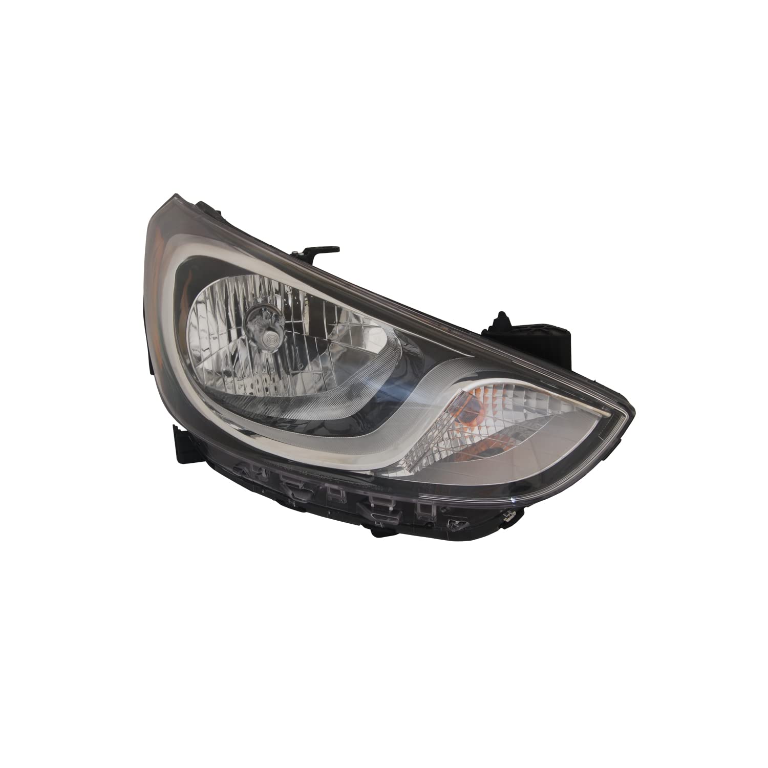 TYC Right Headlight Assembly Compatible with 2012-2014 Hyundai Accent - Replacement Headlamp for Improved Night Visibility & Safety Driving