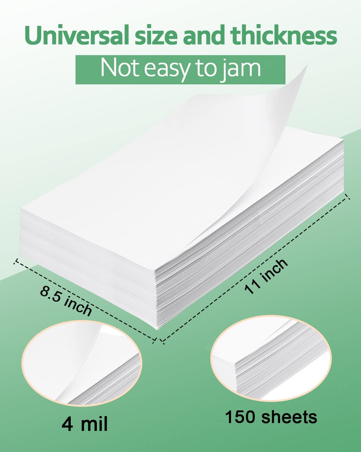 Glossy Printable Vinyl Sticker Paper for Inkjet Printer - 25 Sheets 8.5