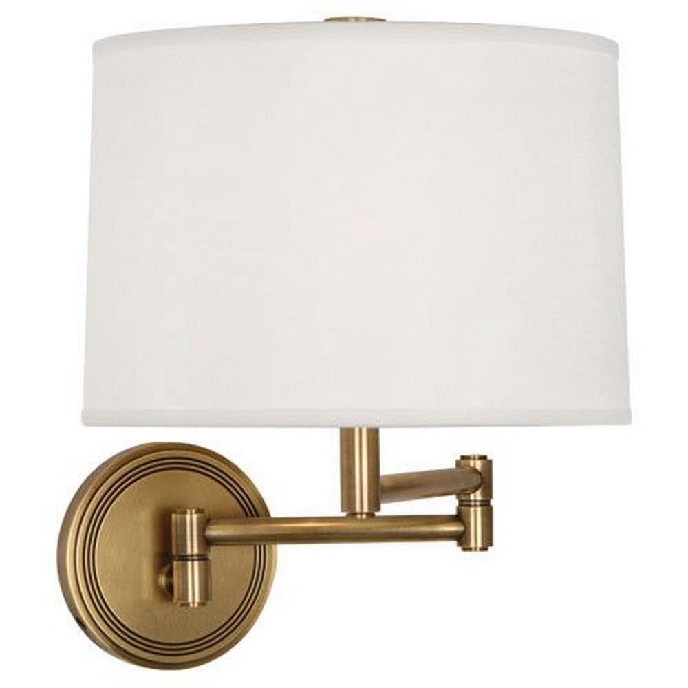 Robert Abbey 2824 One Light Wall Swinger - Modern Swing Arm Wall Lamp for Bedroom, Living Room & Office - Adjustable Reading Light with Matte Black Finish