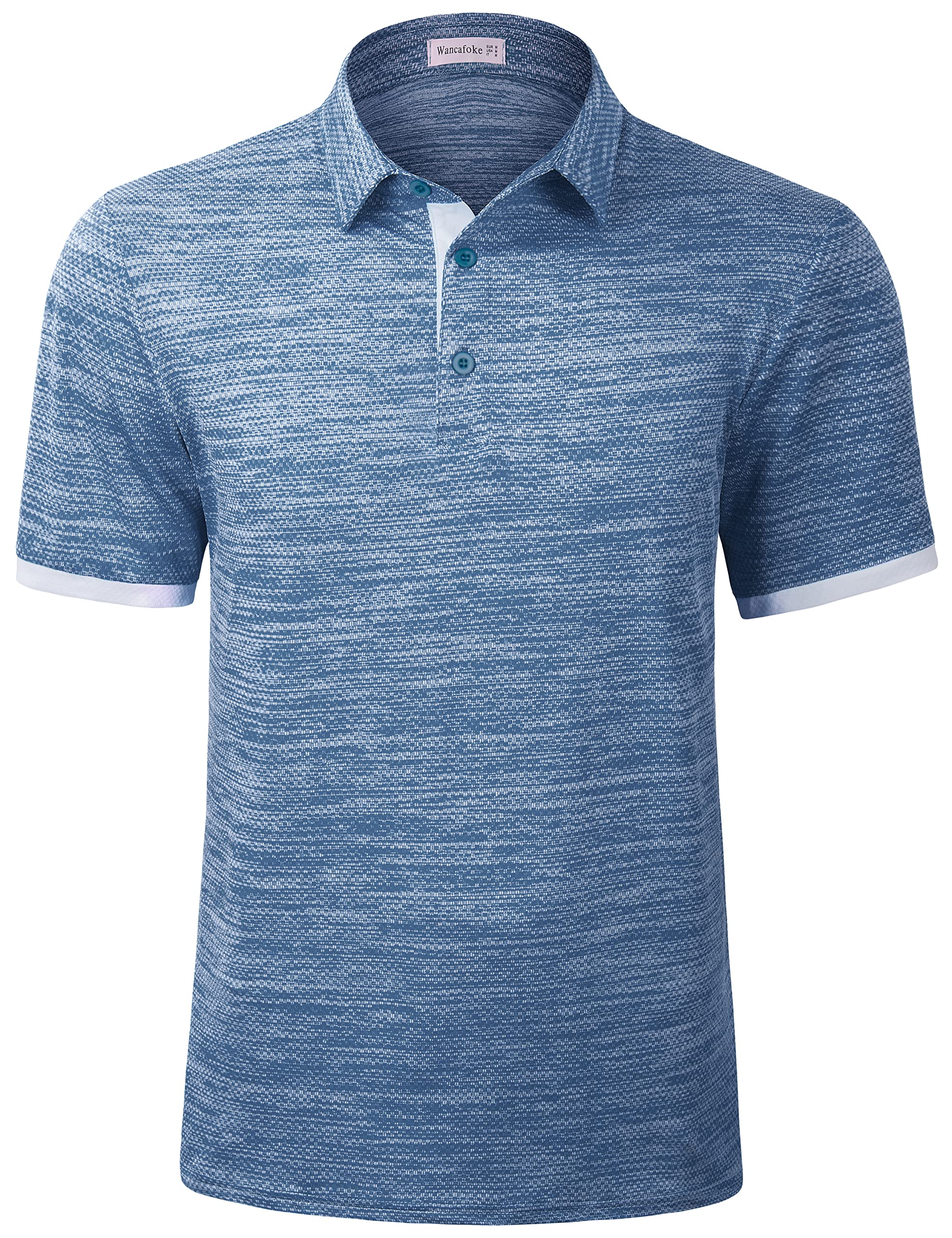 Wancafoke Men's Short Sleeve Polo Shirt - Moisture Wicking Golf Shirt with Collar - Breathable Performance T-Shirt for Casual Wear, Sports & Outdoor Activities