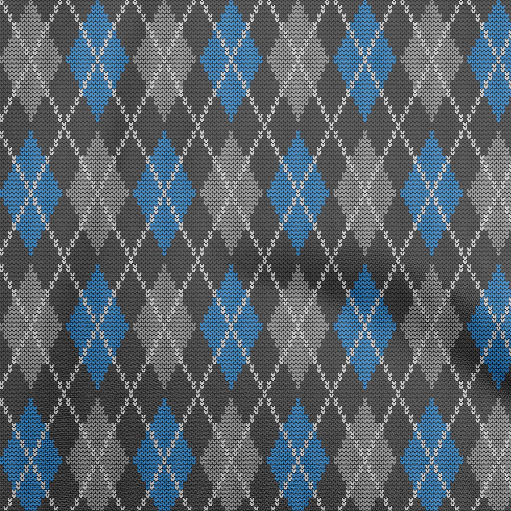 oneOone Rayon Blue Argyle Print Fabric by The Yard - 56 Inch Wide Dress Material for DIY Clothing, Quilting & Home Decor Projects