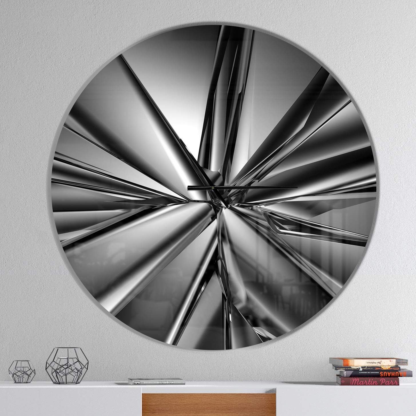 Futuristic Crystal Wall Clock - Modern LED Silent Non-Ticking Clock for Home, Bedroom, Office Decor | Perfect for Living Room, Bathroom & Workspace Décor