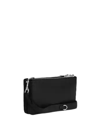 Coach Double Zip Crossbody Bag for Women - Stylish Leather Shoulder Purse with Adjustable Strap, Perfect for Work, Travel & Everyday Use