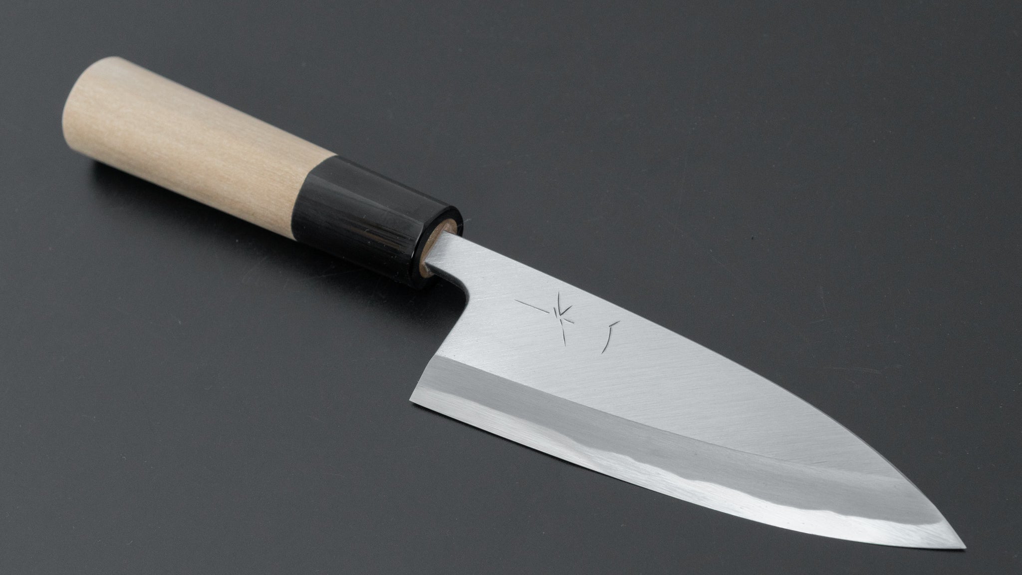 Hitohira Togashi White #2 Deba Knife 120mm - Japanese Chef Knife with Ho Wood Handle (D-Shape & Saya Included) - Perfect for Sushi, Filleting Fish & Precision Cutting