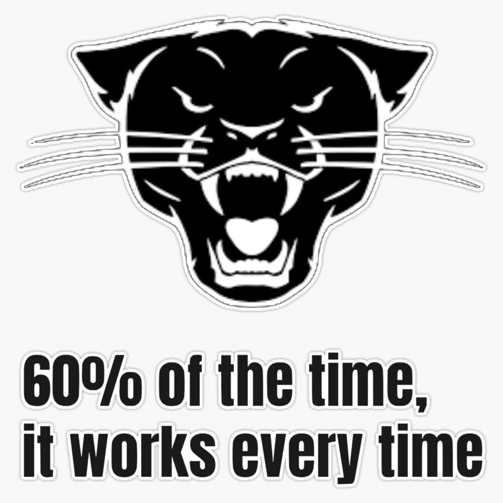 Sex Panther - 60% of the Time It Works Every Time Vinyl Bumper Sticker Decal 5 Inch - Perfect for Cars, Trucks, Laptops & Water Bottles