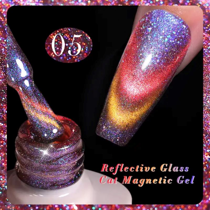 Reflective Glass Cat Magnetic Gel Polish - Born Pretty Nail Art Kit for Stunning 3D Effects | Perfect for Manicures, Pedicures, and Nail Salon Use