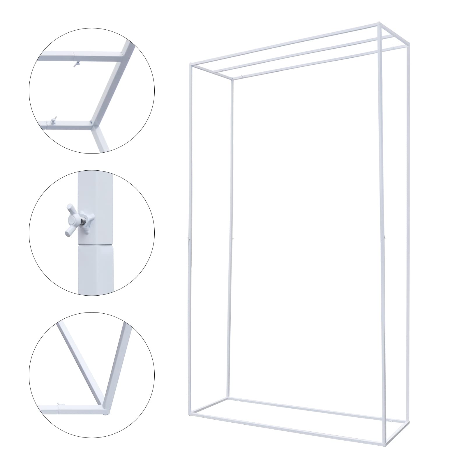 Premium White Metal Square Wedding Backdrop Stand - 2.8M X 1.62M X 0.55M Outdoor Wedding Arch Decor for Ceremony, Reception, Party & Photo Booth Background - Rustic, Boho & Garden Wedding Decorations