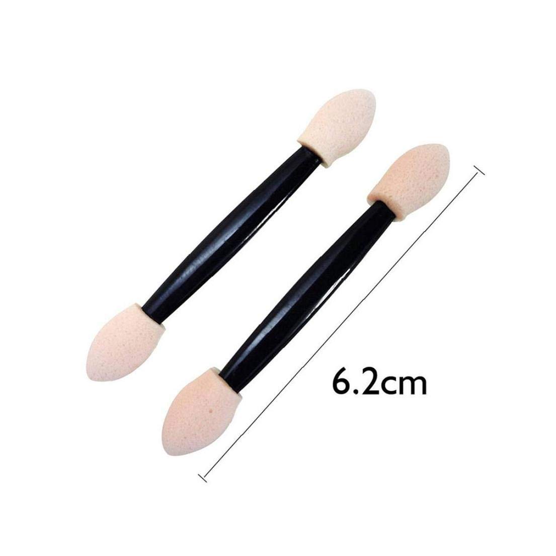 50 Pack Disposable Dual Sided Eyeshadow Brushes with Sponge Tips - Oval Makeup Applicator for Professional & Home Use - Perfect for Eyeshadow Blending, Contouring & Makeup Artistry