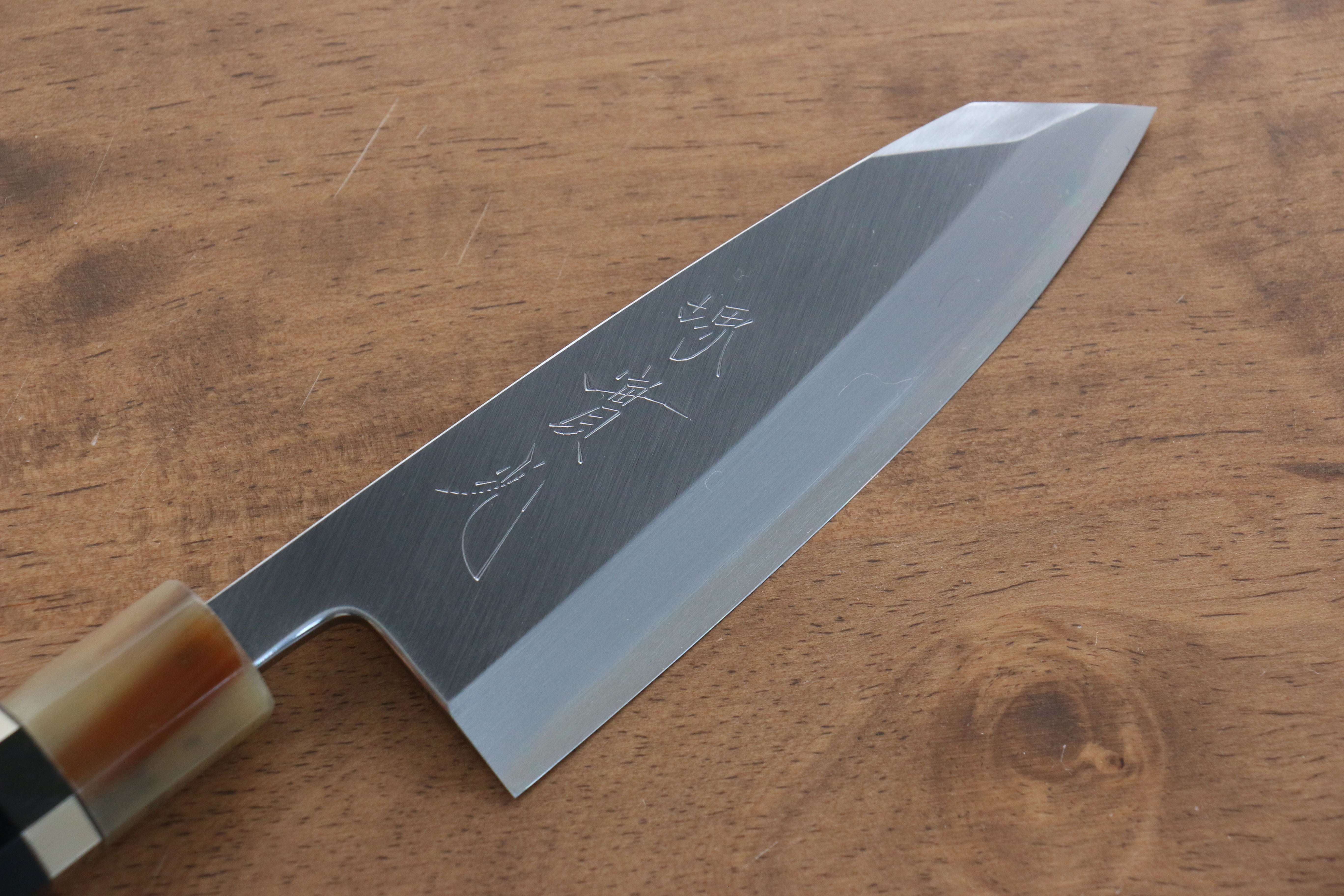 Jikko Shiko White Steel Kiritsuke Deba Knife 120mm - Ebony Wood Handle with Double Ring - Professional Japanese Kitchen Knife for Sushi, Fish Filleting & Precision Cutting