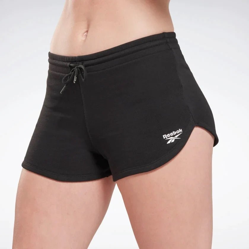 Reebok Women's Identity French Terry Black Shorts - Comfortable Athletic Shorts for Running, Yoga & Gym Workouts