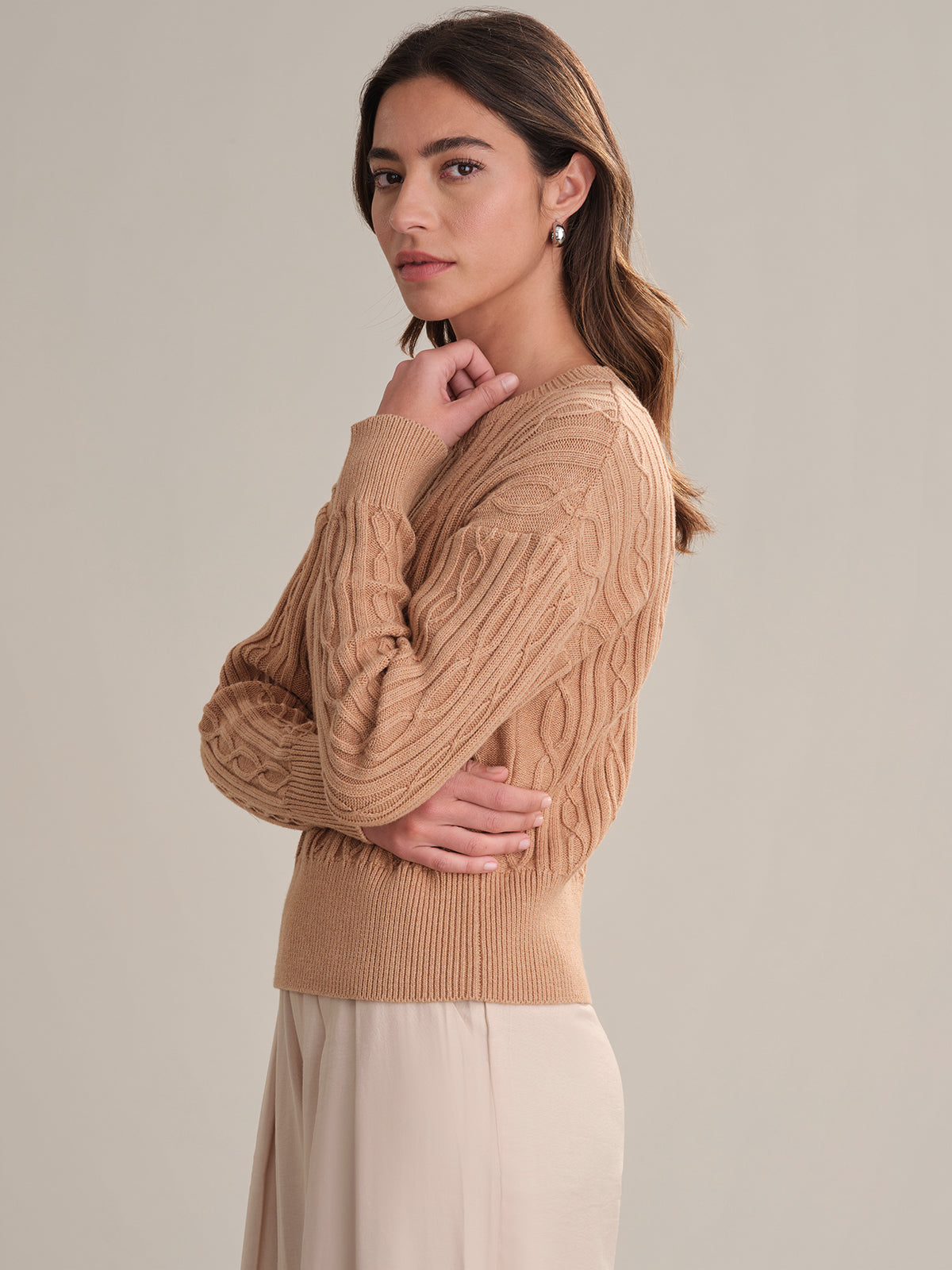 Theresa Women's Cable Knit Cotton Sweater - Cozy & Stylish Pullover for Fall & Winter | Perfect for Casual Outfits, Office Wear & Holiday Gatherings