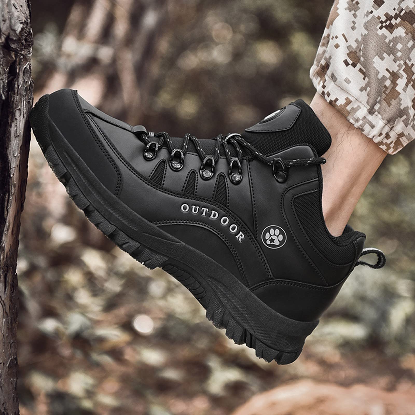 **LCpddajlspig Men's Waterproof Hiking Boots - Lightweight Non-Slip Trekking Shoes for Outdoor, Mountain & Work - Winter Motorcycle Safety Shoes with Wide Comfortable Fit (Ideal for Hiking, Camping & Heavy-Duty Jobs)**