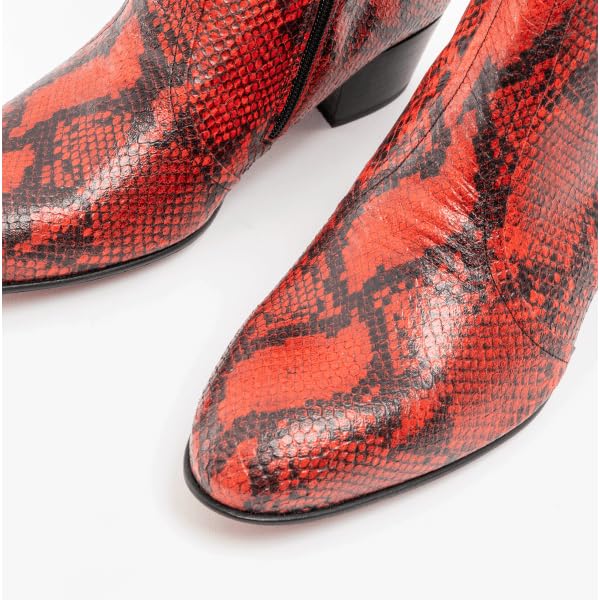 Premium Handcrafted Men's Luxury Cuban Heel Dress Boots - 100% Genuine Exotic Leather - Made in Spain - Formal & Smart Occasions - Wedding, Office & Evening Events