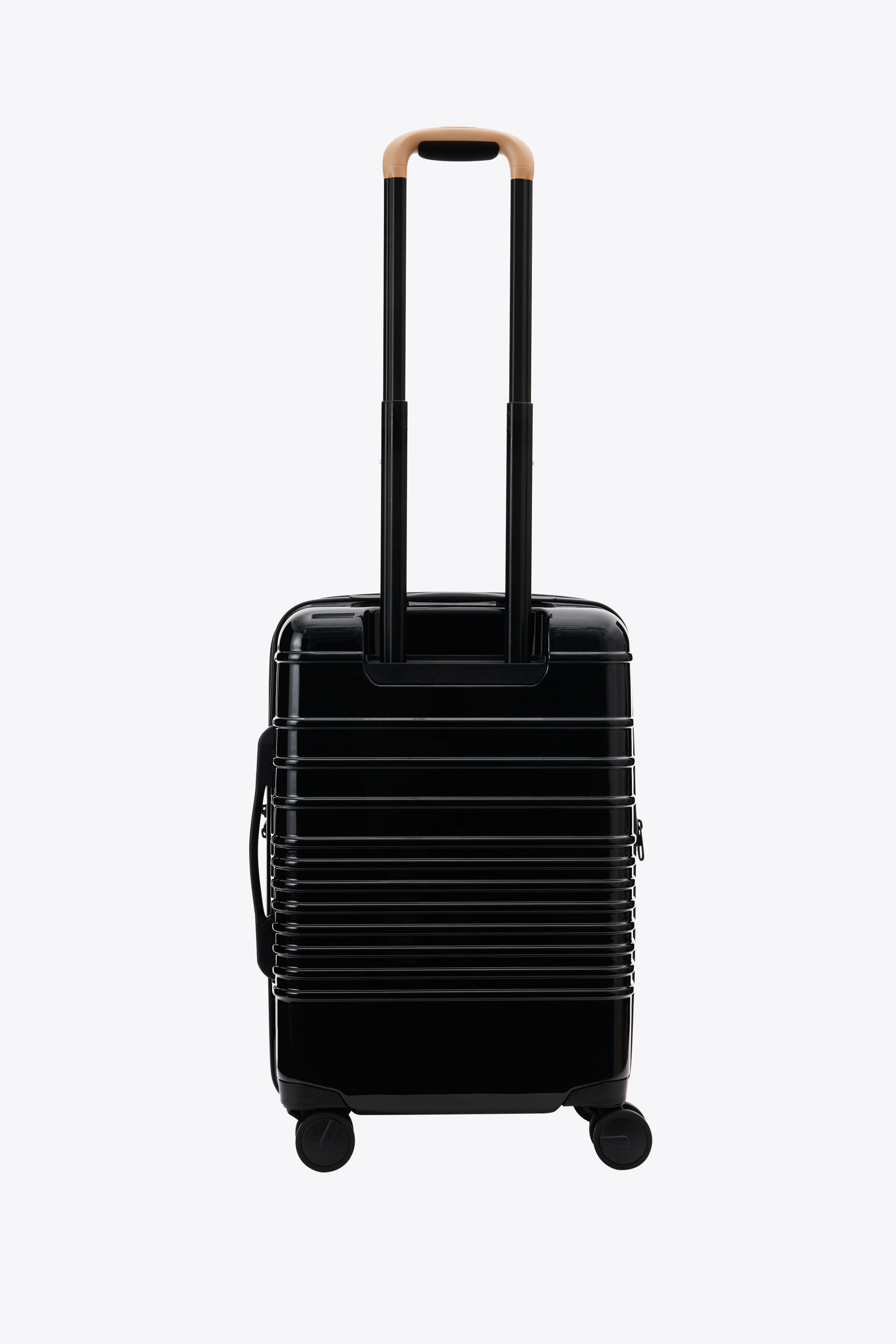 Glossy Black Carry On Roller Luggage - Perfect for Air Travel & Weekend Getaways