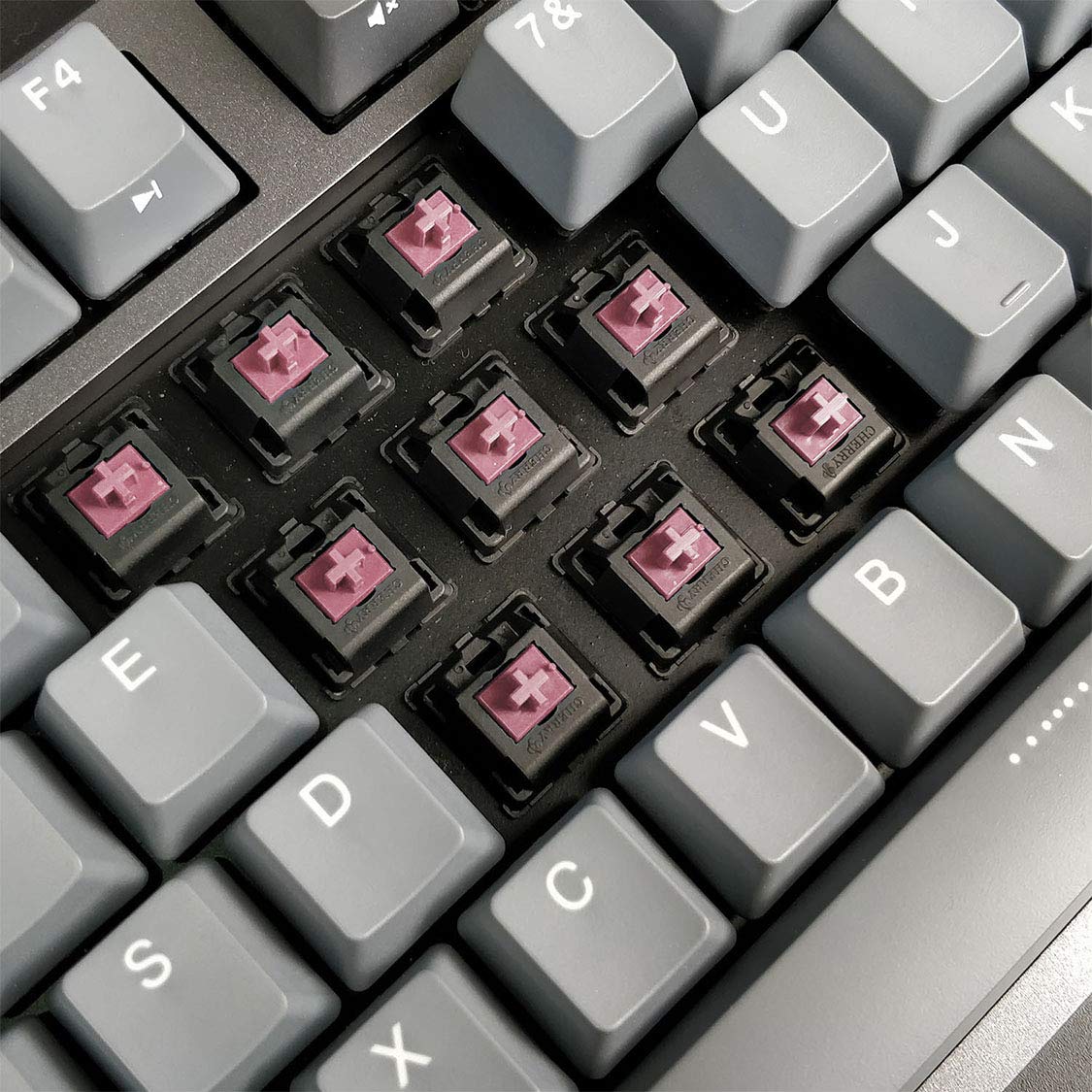 DURGOD 87-Key Gaming Mechanical Keyboard with Cherry MX Silent Red Switches - Quiet Linear Switches, Anti-Ghosting, USB-C/USB-A Connectivity - Includes Free Dust Cover (Space Grey, ANSI/US Layout) - Perfect for PC Gaming, Office Work, and Professional Typing