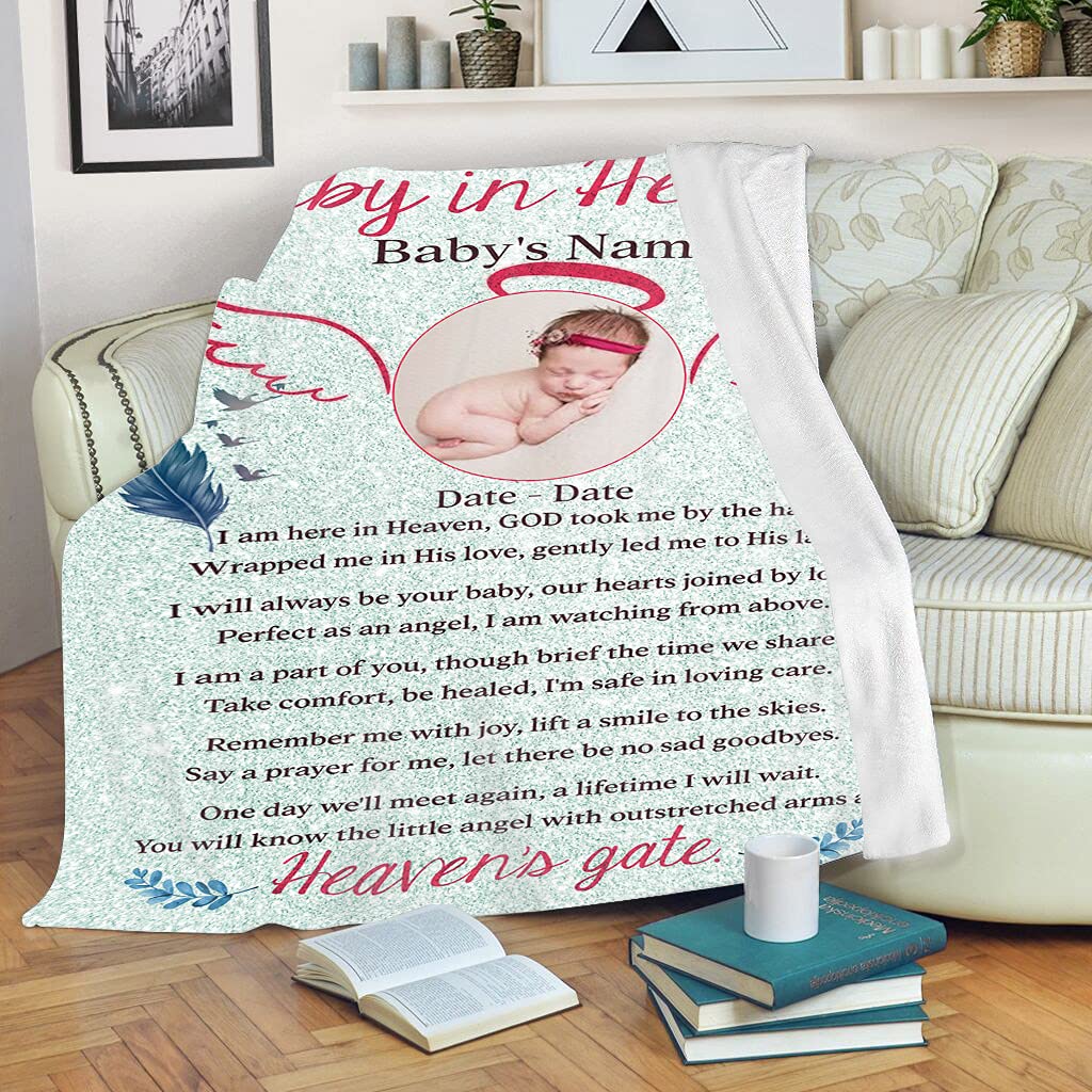 Personalized Memorial Blanket for Baby Loss - 50x60 Inch Sympathy Gift for Bereavement, Infant Remembrance & Childhood Cancer Awareness | Perfect for Comforting Grieving Parents, Memorial Services & Healing Keepsakes