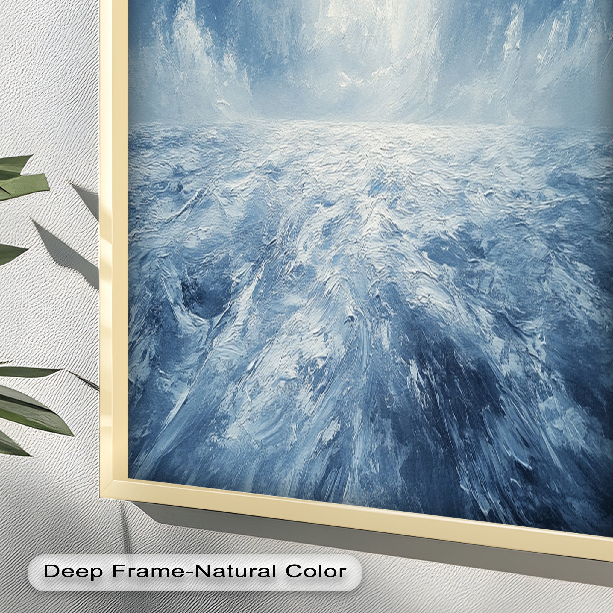 Blue Coastal Wall Art - Abstract Ocean Seascape Oil Painting for Beach House Decor | Handmade Canvas Artwork | Coastal Living Room & Bedroom Wall Decor