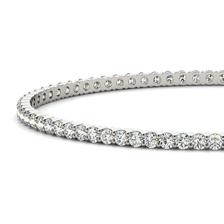 1.75 Carat Diamond Eternity Bangle Bracelet for Women - 14K White Gold Wedding Anniversary Gift - Perfect for Special Occasions & Evening Events