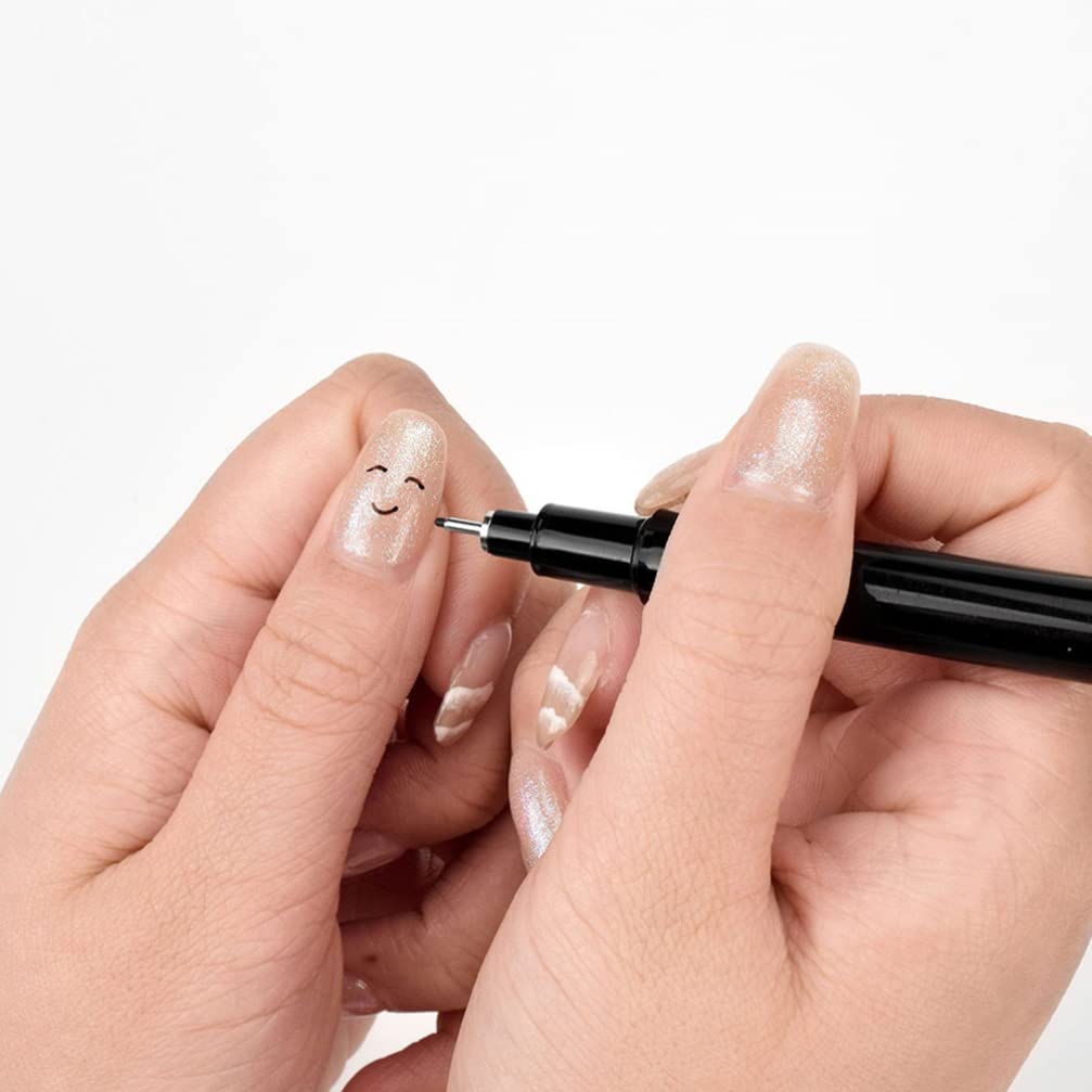 Professional Nail Art Pens Set - 4pcs Fine Tip Waterproof Nail Art Drawing Pens for Gel Polish, Black | Perfect for DIY Nail Designs, Salon Use & Creative Nail Art