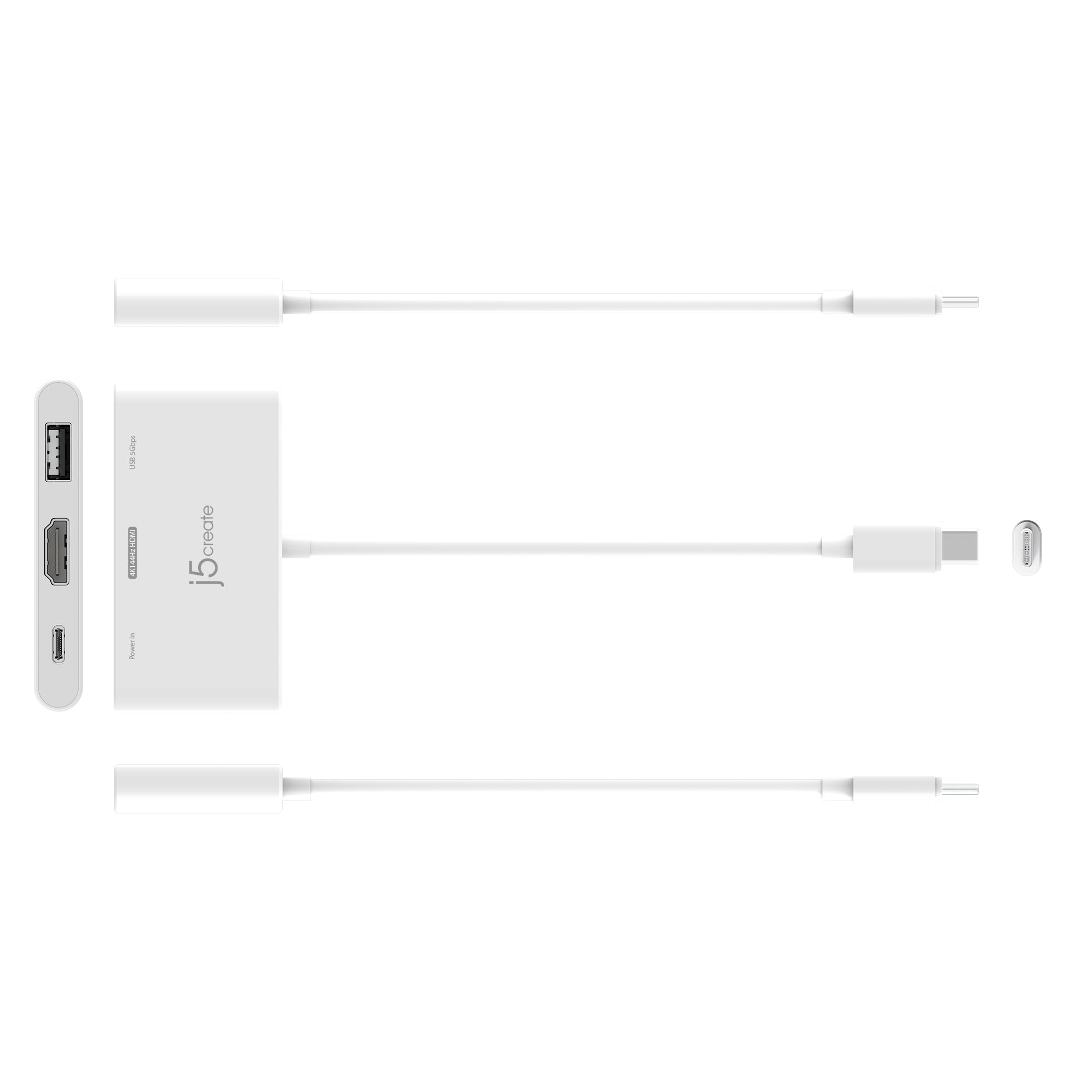 USB C to HDMI Adapter 4K 144Hz with USB 3.2 Port & 100W Power Delivery - High Speed Cable for Gaming, Home Theater, and Office Work