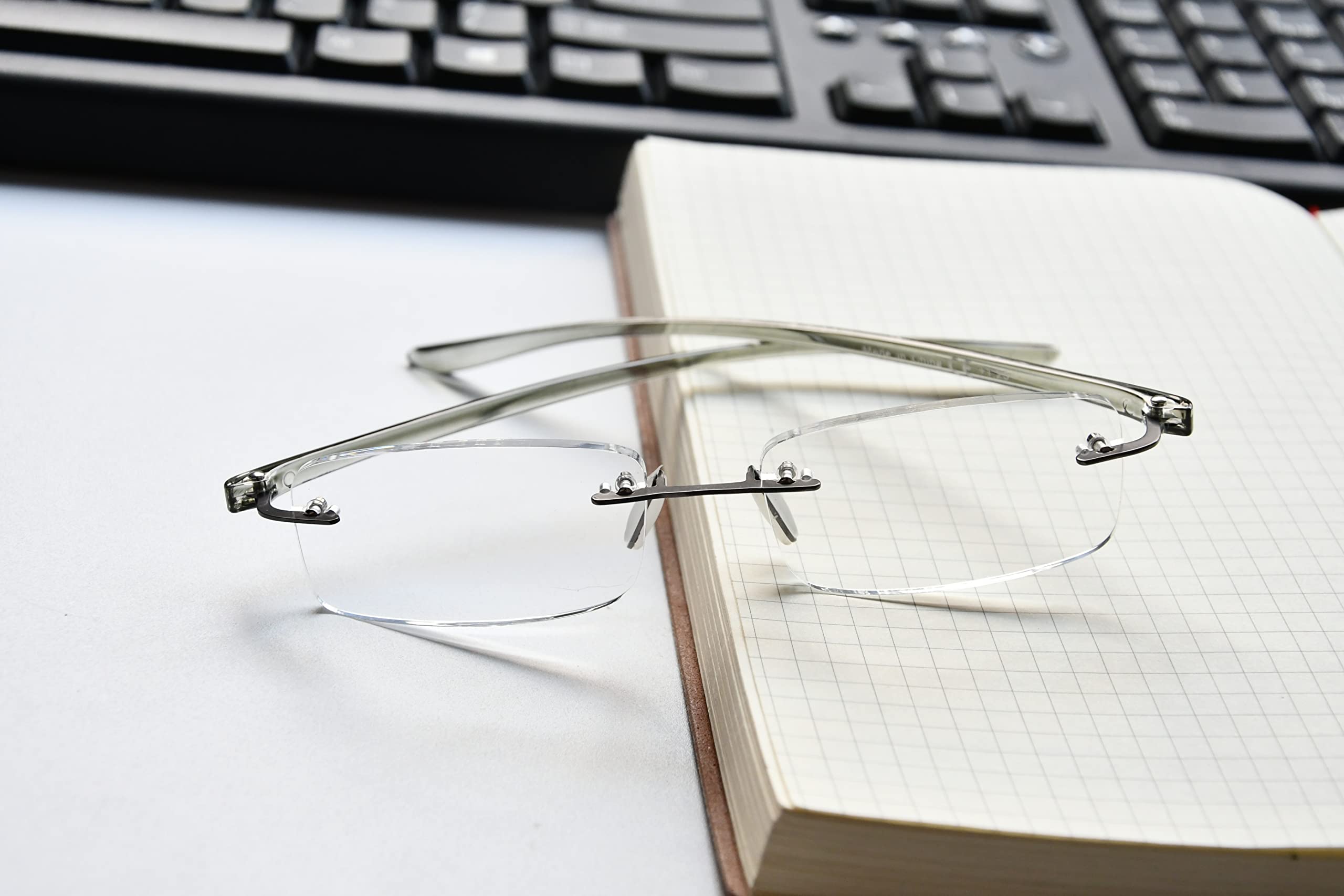 Eyekepper Small Lens Rimless Reading Glasses for Men & Women - Lightweight & Stylish for Reading, Computer Work & Office Use