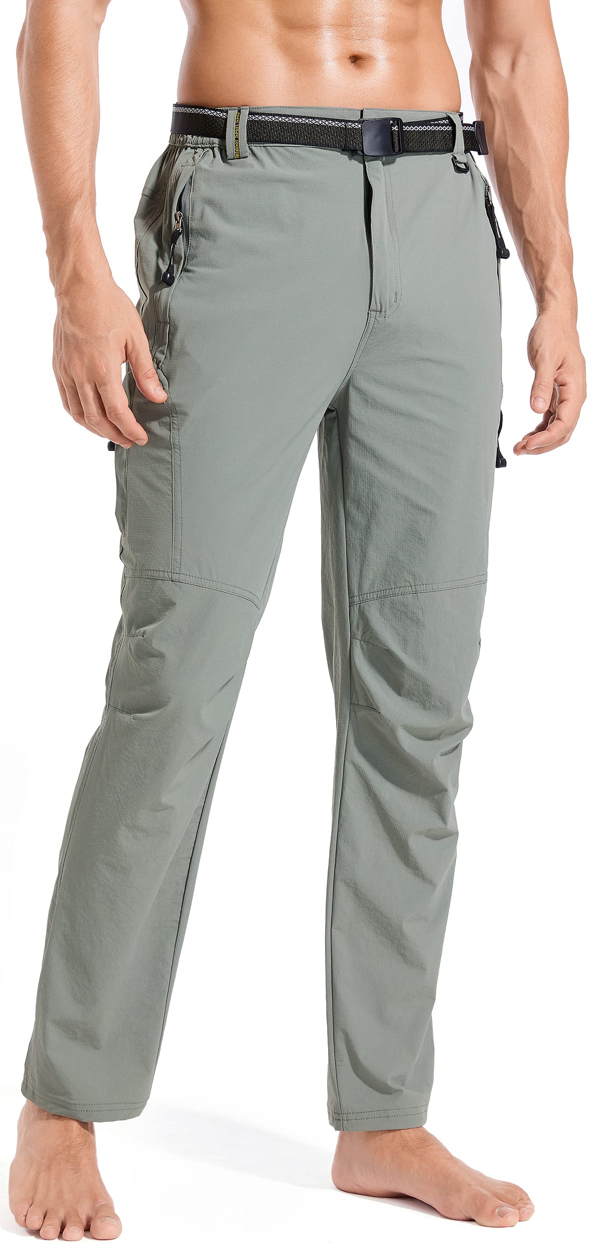 Men's Quick-Dry Hiking Cargo Pants - Water Resistant Lightweight Outdoor Work Pants with Breathable Fabric & Zipper Pockets | Perfect for Mountain Climbing, Camping & Adventure Travel