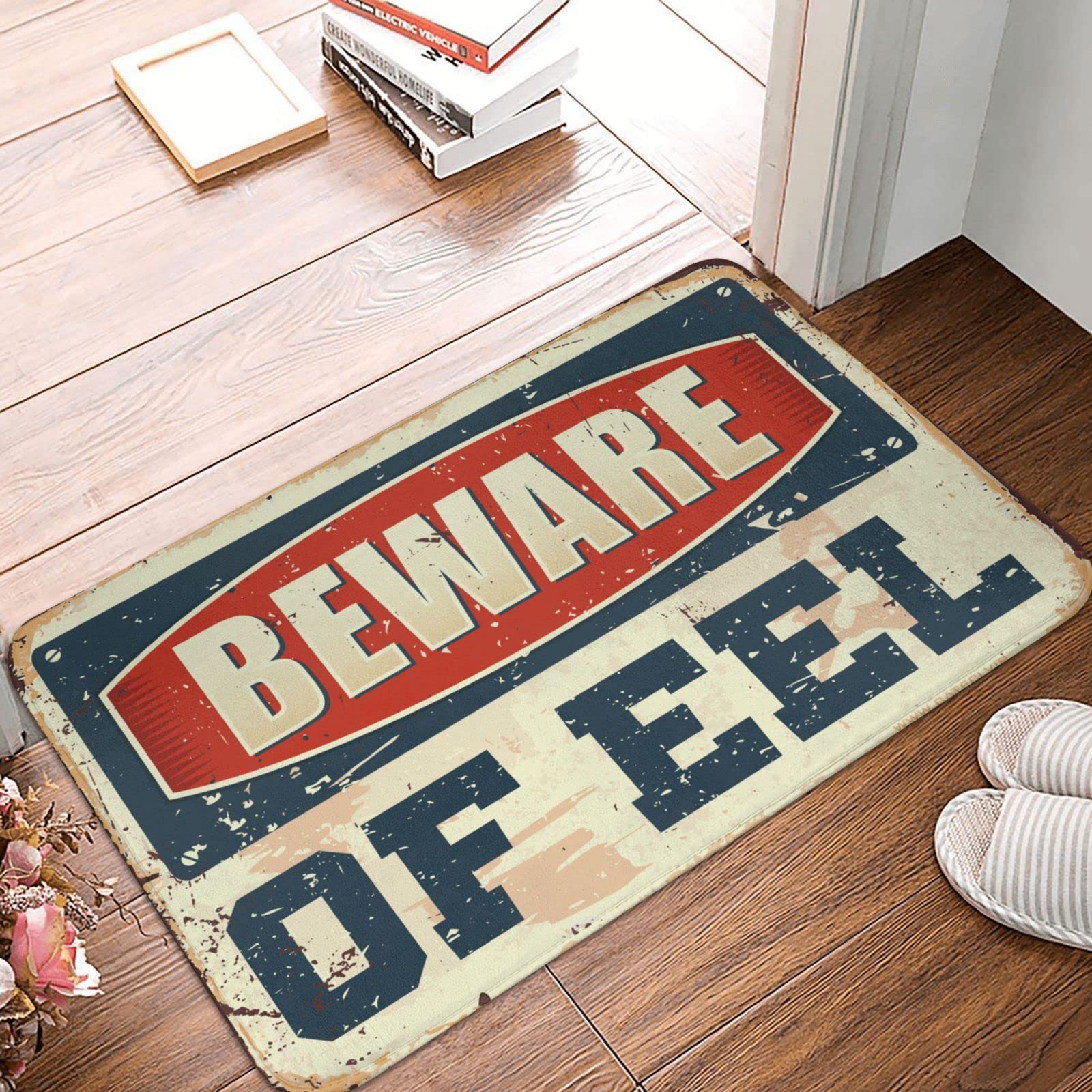 Beware of EEL Non-Slip Door Mat - 65x90cm Indoor/Outdoor Entryway Rug for Classroom, Camping & Home - Waterproof Welcome Mat for Schools, Tents & Front Doors