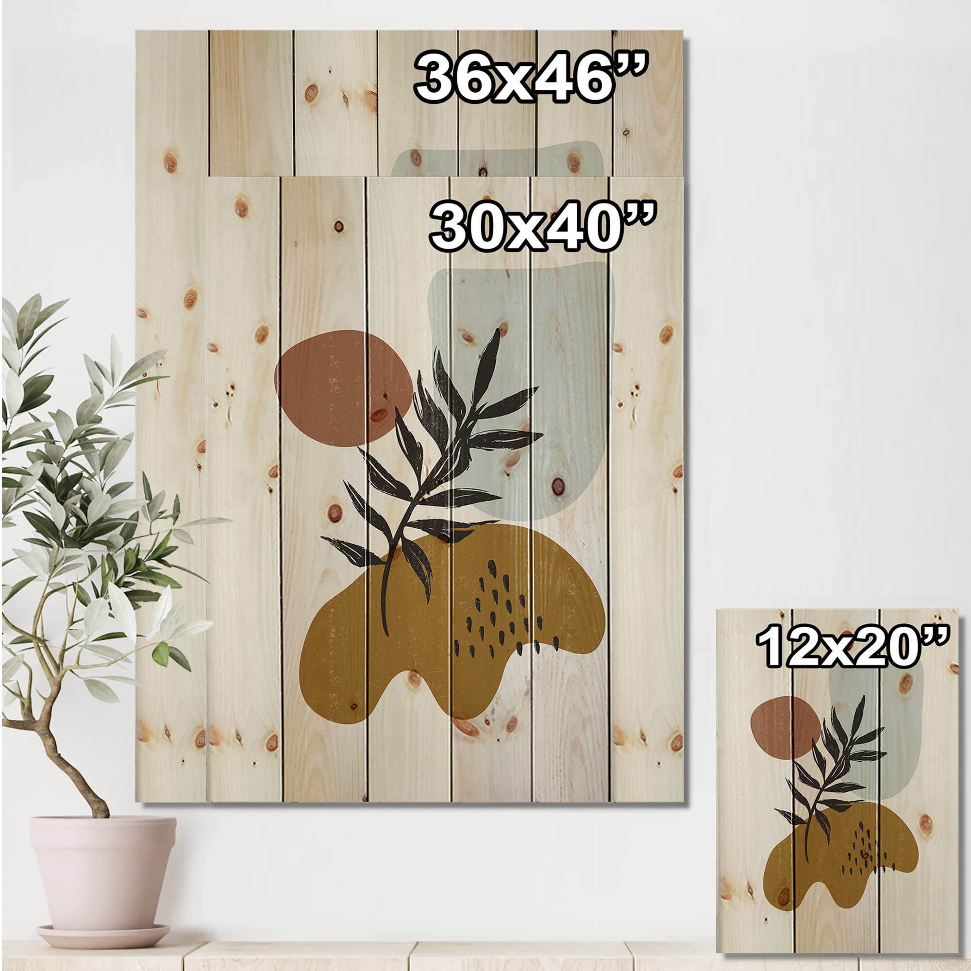 Modern Leaf Wood Wall Art - Botanical Decor for Living Room & Bedroom
