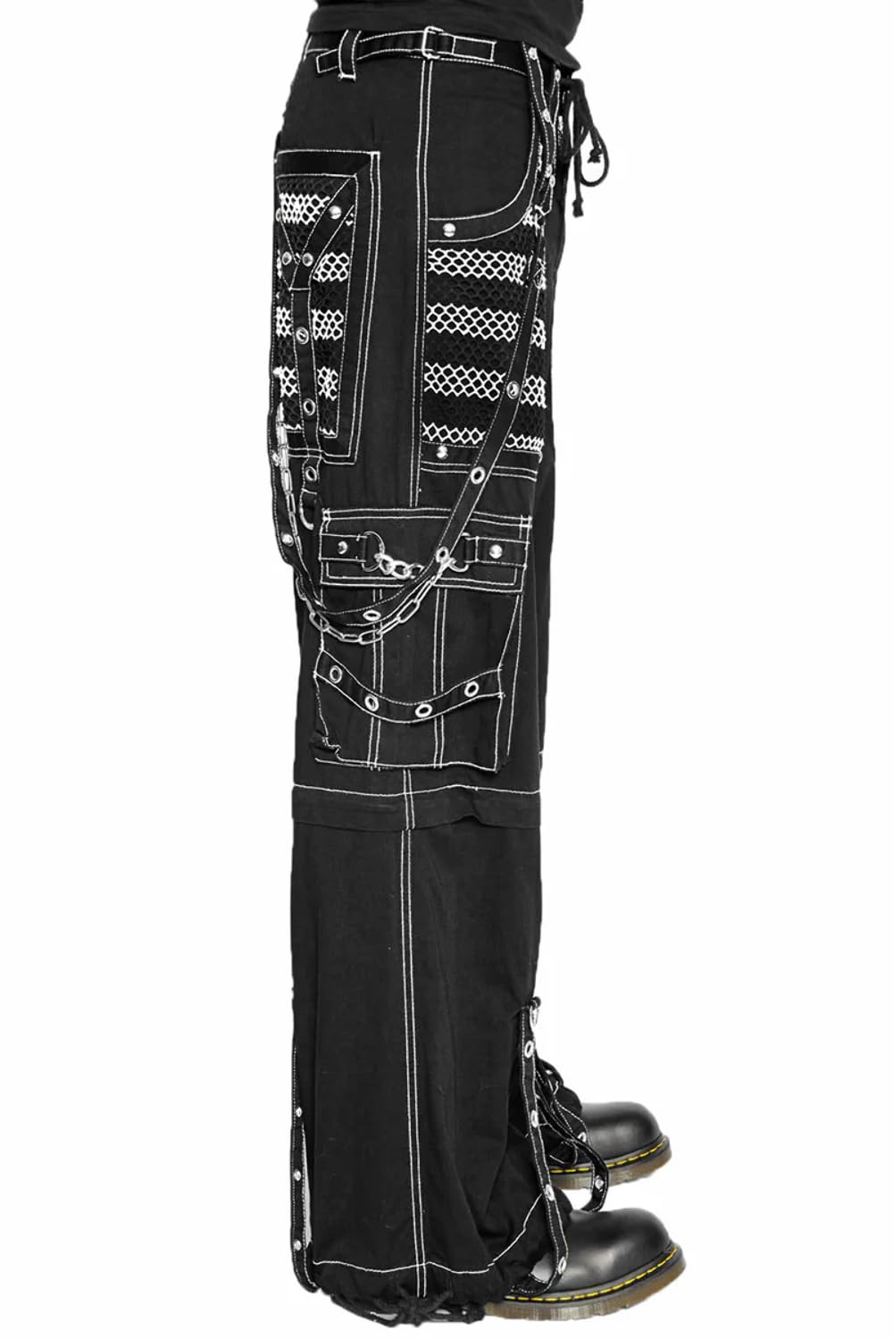 Tripp Electro Pants for Men & Women - Black/White Baggy Gothic Emo Punk Raver Trousers | Alternative Fashion for Concerts, Raves & Streetwear