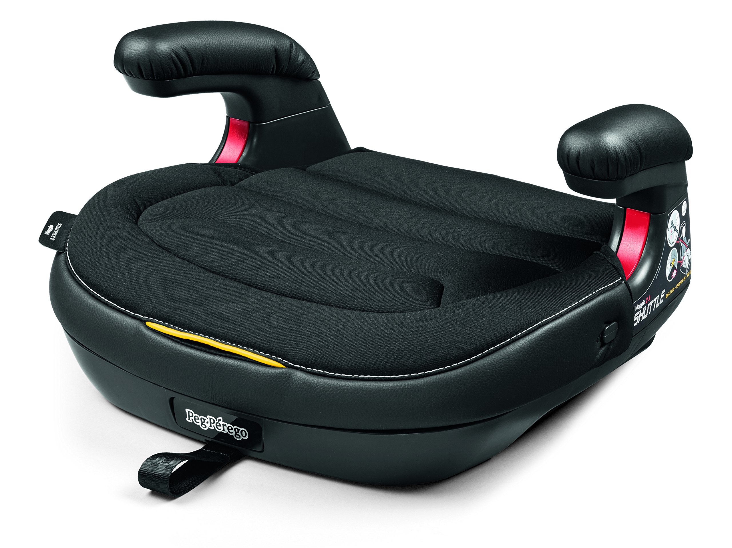 Peg Perego Viaggio Shuttle Booster Car Seat for Kids 40-120 lbs | Italian-Made | Licorice Black | Safe & Comfortable for School, Travel & Daily Commutes
