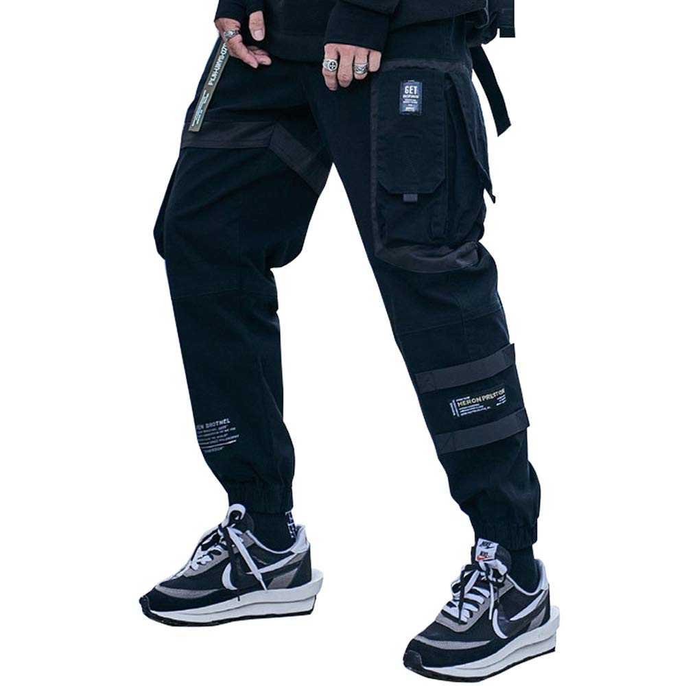 Astellarie Men's Jogger Pants - Techwear Cargo Pants with Pockets | Hip Hop Streetwear, Punk & Tactical Style | Perfect for Gym, Running & Urban Fashion
