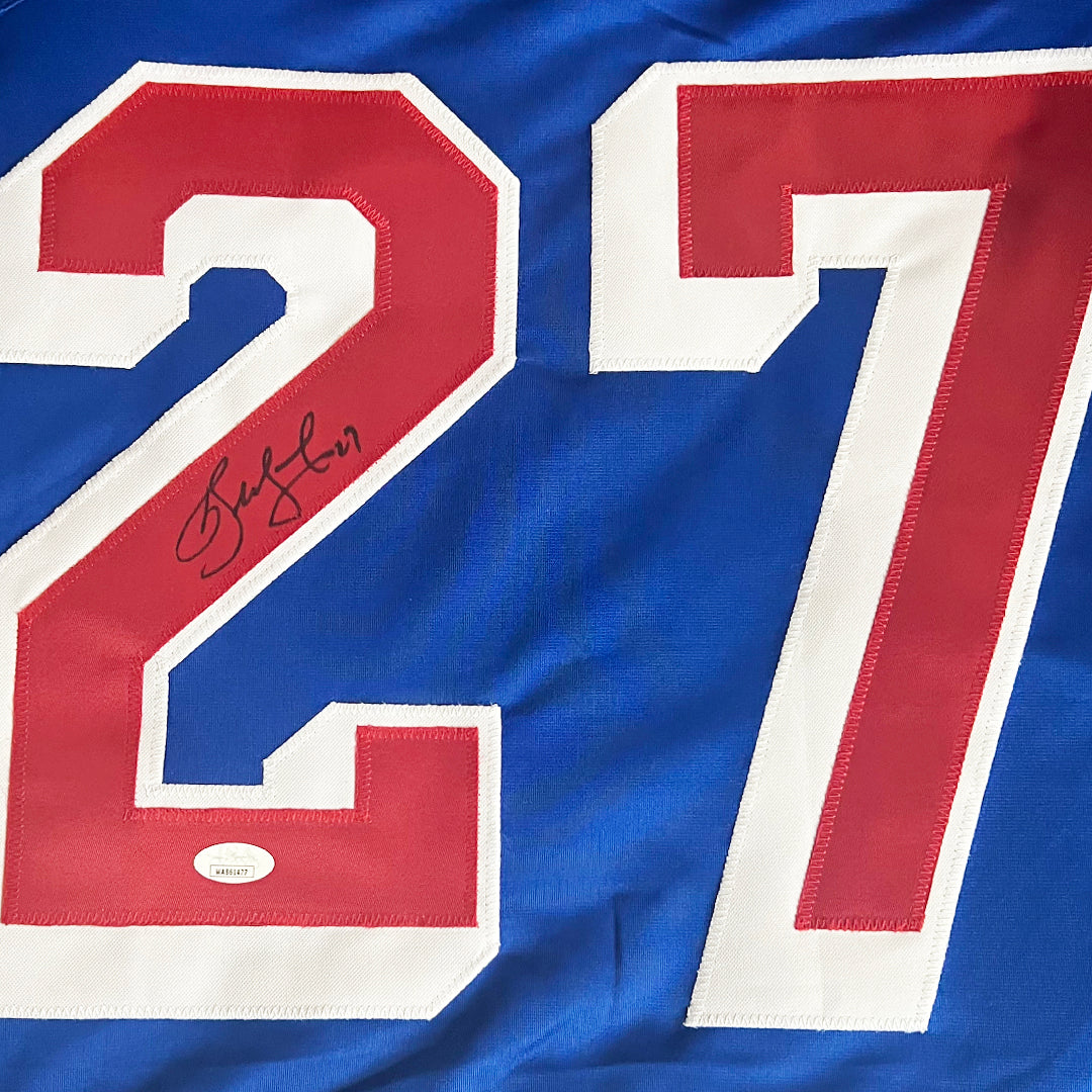 Alexei Kovalev Autographed New York Rangers Blue Hockey Jersey with JSA COA - Perfect for NHL Fans, Collectors, and Sports Memorabilia Displays