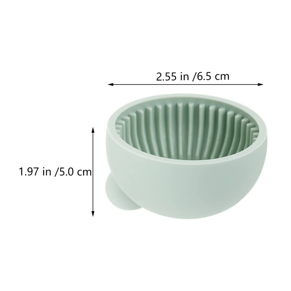 Professional Silicone Makeup Brush Cleaning Mat - Cosmetic Brush Cleaner Pad with Scrubber for Makeup Brushes, Sponges & Powder Puffs | Light Green Makeup Brush Cleaning Bowl for Easy Face & Beauty Tool Cleaning | Perfect for Home & Salon Use