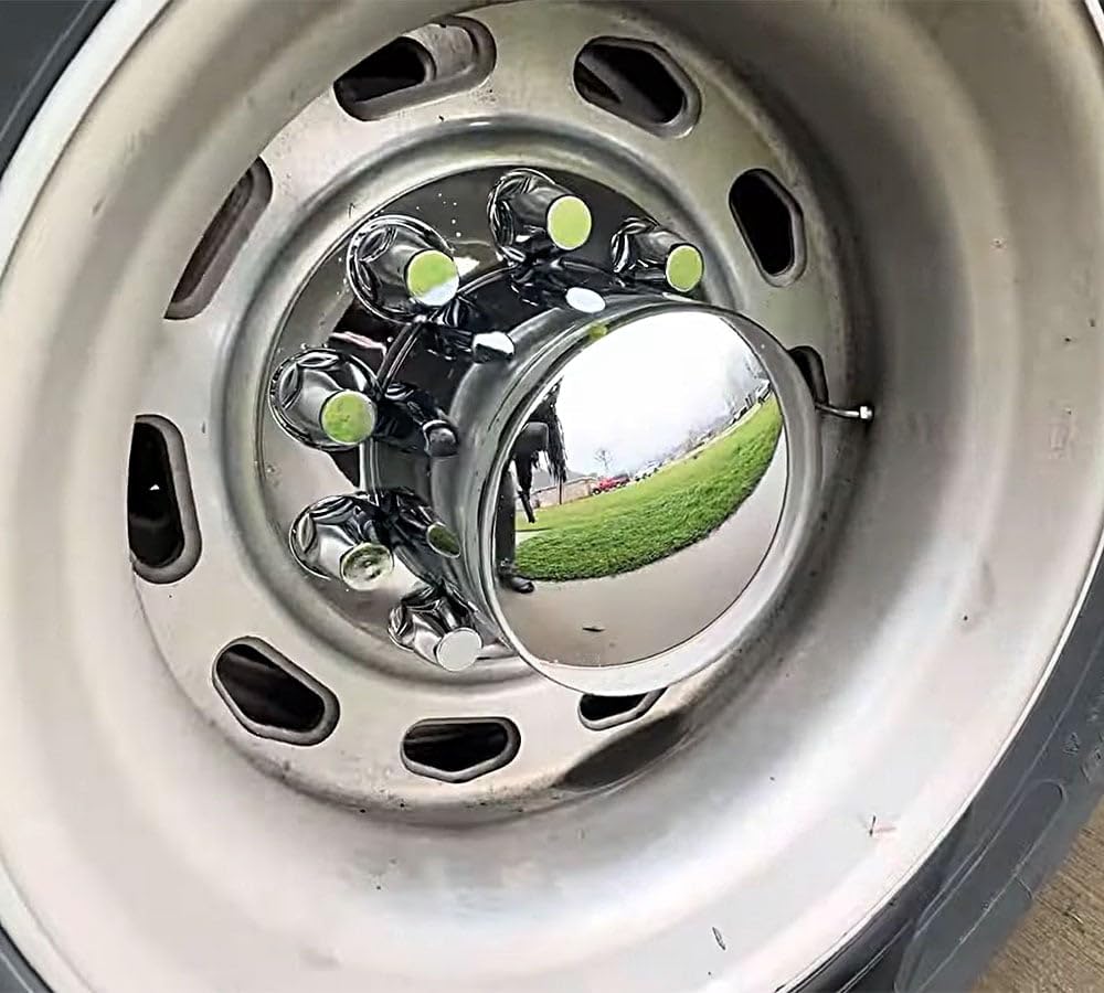 Mytee Products Complete Wheel Chrome Axle Cover Set - 33mm Threaded Lug Nut Covers for Semi Trucks, Freightliner, Volvo - Removable Hub Caps Kit (2 Front & 4 Rear) - Heavy Duty Truck Accessories for Enhanced Protection & Style