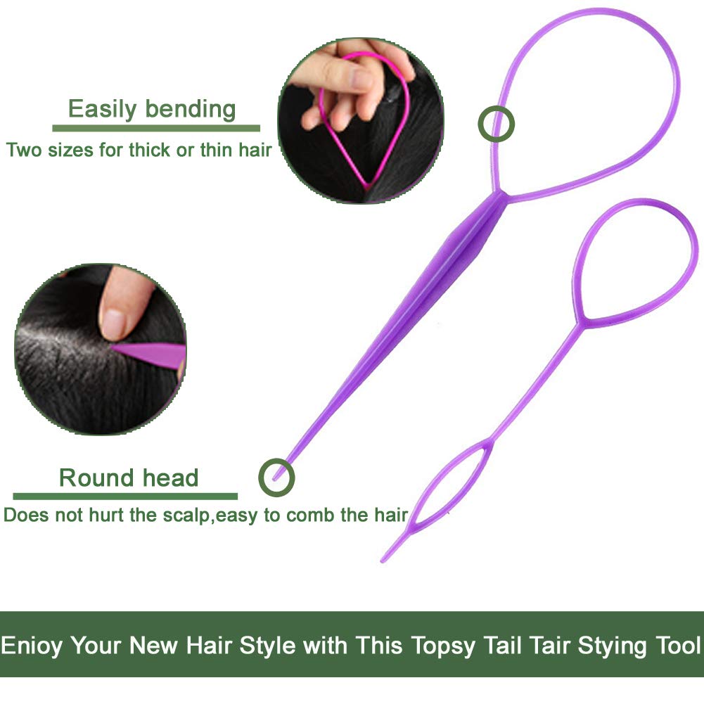 5 Pairs Plastic Hair Braid & Ponytail Maker Tools - French Braid Accessories, Hair Loops for Styling - Perfect for DIY Hairstyles, Parties, and Everyday Use