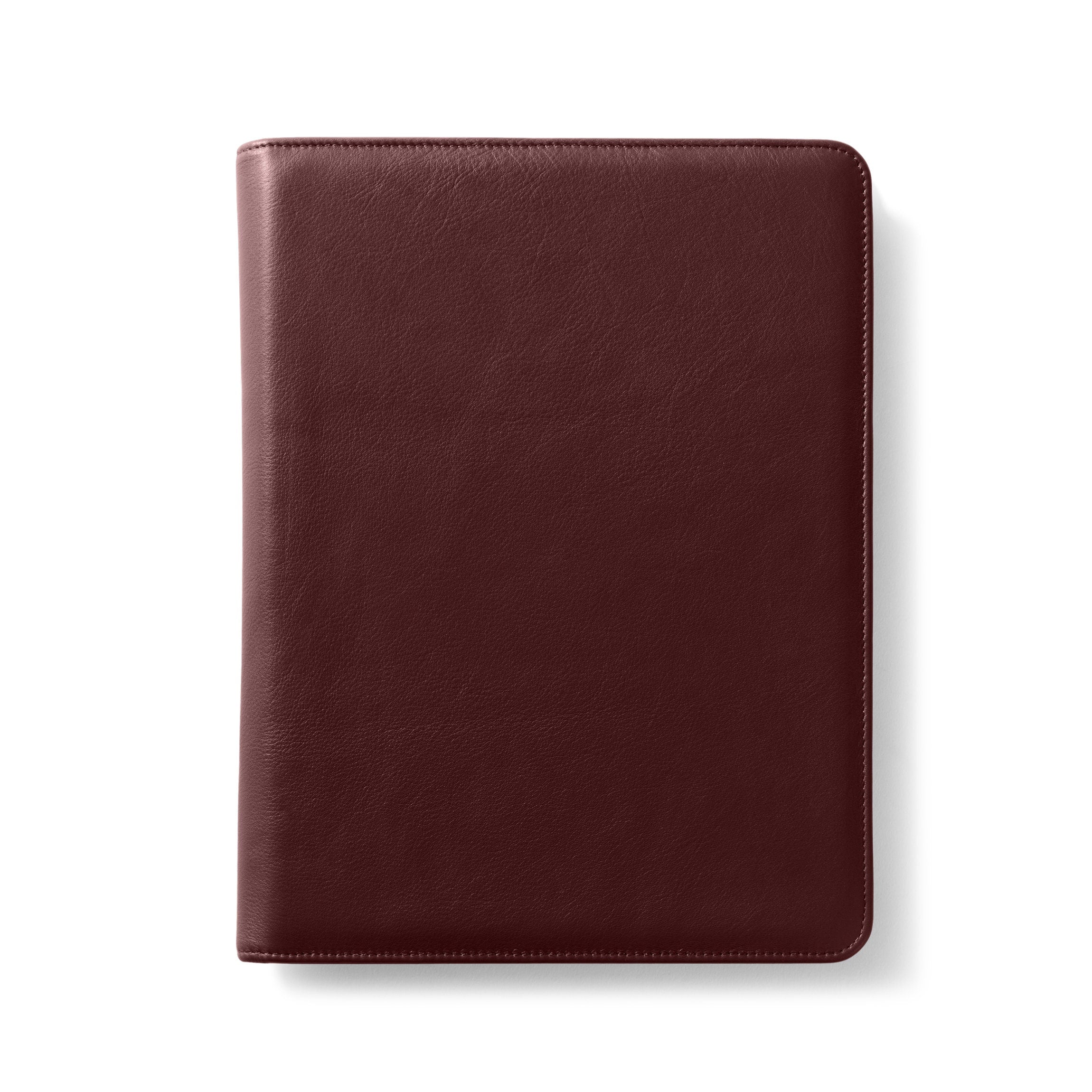 Luxury Bordeaux Leather Folio - Elegant Business Portfolio with Card Slots & Notepad Holder for Professionals & Executives | Perfect for Office, Meetings & Travel