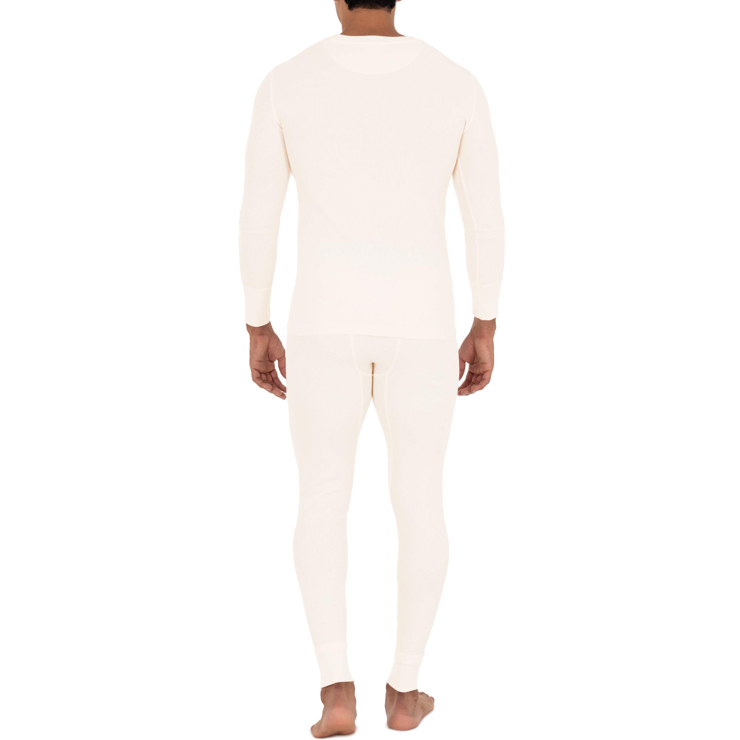 Fruit of the Loom Men's Eco-Friendly Recycled Waffle Thermal Underwear Crew Neck Top - 1 Pack & 2 Pack Options - Warm Base Layer for Winter, Outdoor Activities & Cold Weather Workouts