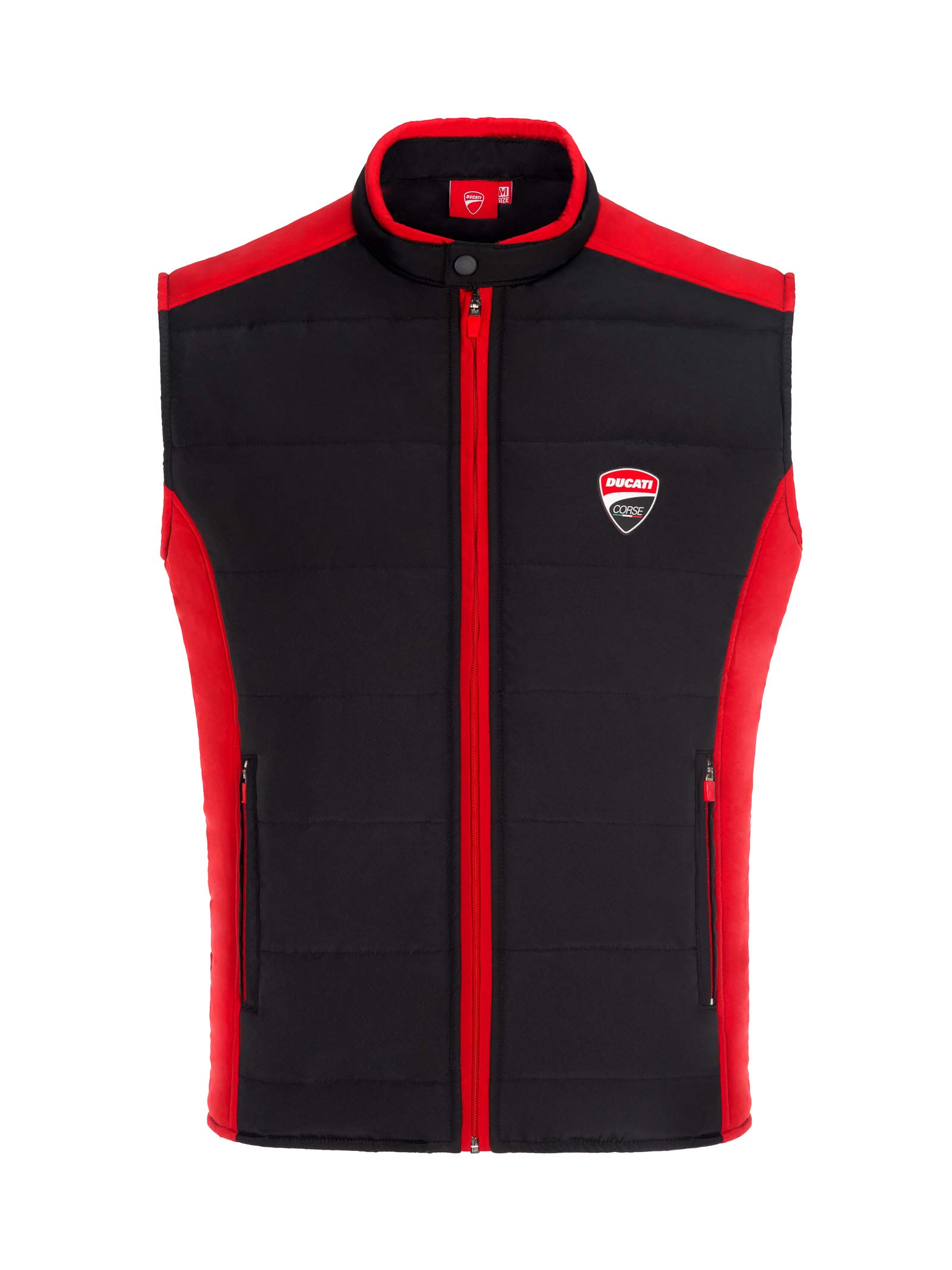 2019 Ducati Corse Racing MotoGP Men's Black/Red 100% Nylon Body Warmer Gilet - Lightweight Windproof Vest for Motorcycle Riding & Outdoor Sports