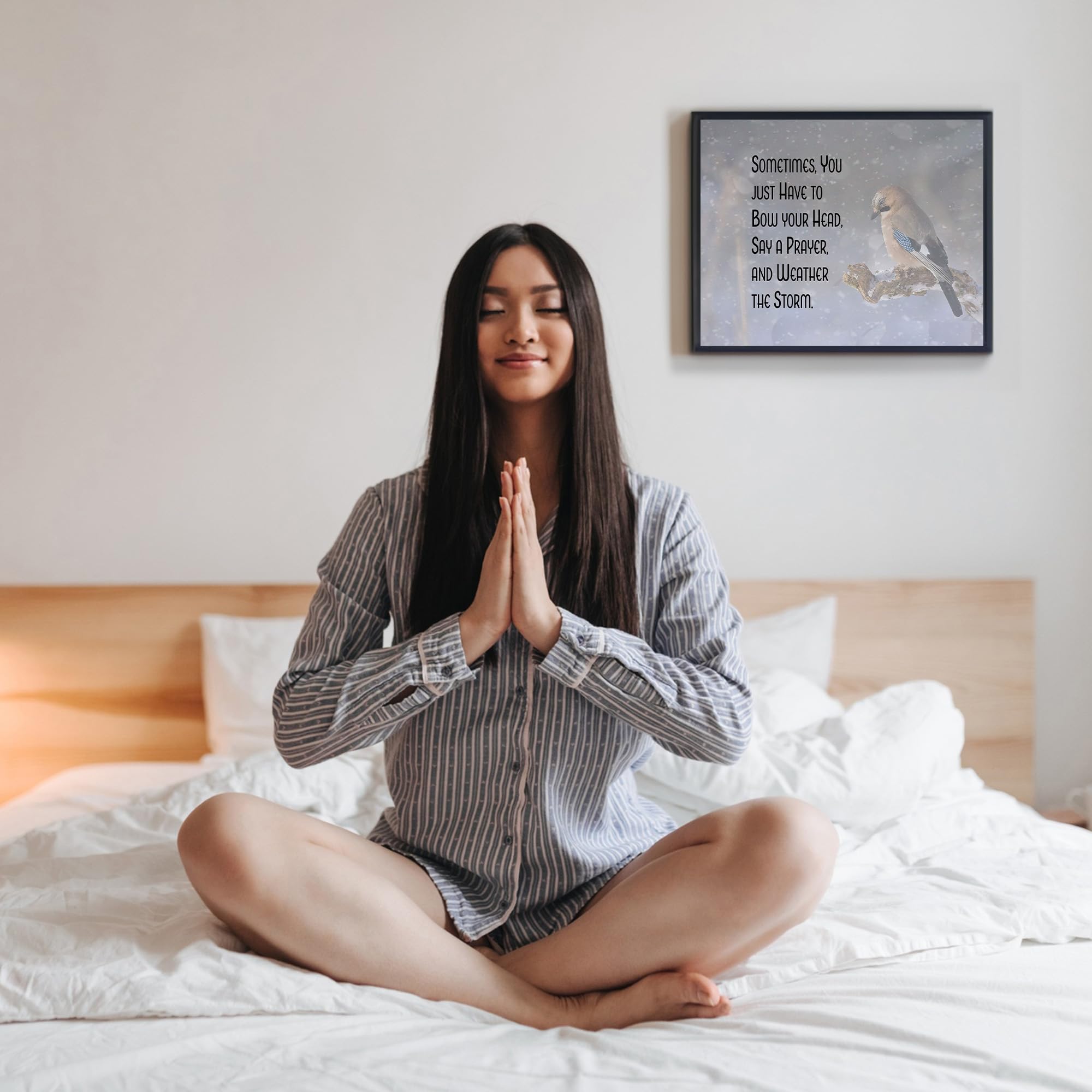 Spiritual Wall Art Print - 'Sometimes You Have To Say a Prayer' Christian Home Decor | Nature-Themed Inspirational Wall Decor for Living Room, Office & Gift Ideas | Unframed 8x10 Art Print | Perfect for Meditation Spaces & Faith-Based Interiors