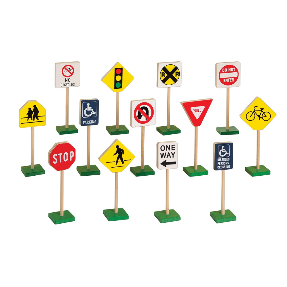 7 Block Play Traffic Signs for Kids - Educational Road Safety Toys for Toddlers - Perfect for Pretend Play, Classroom Learning, and Outdoor Activities