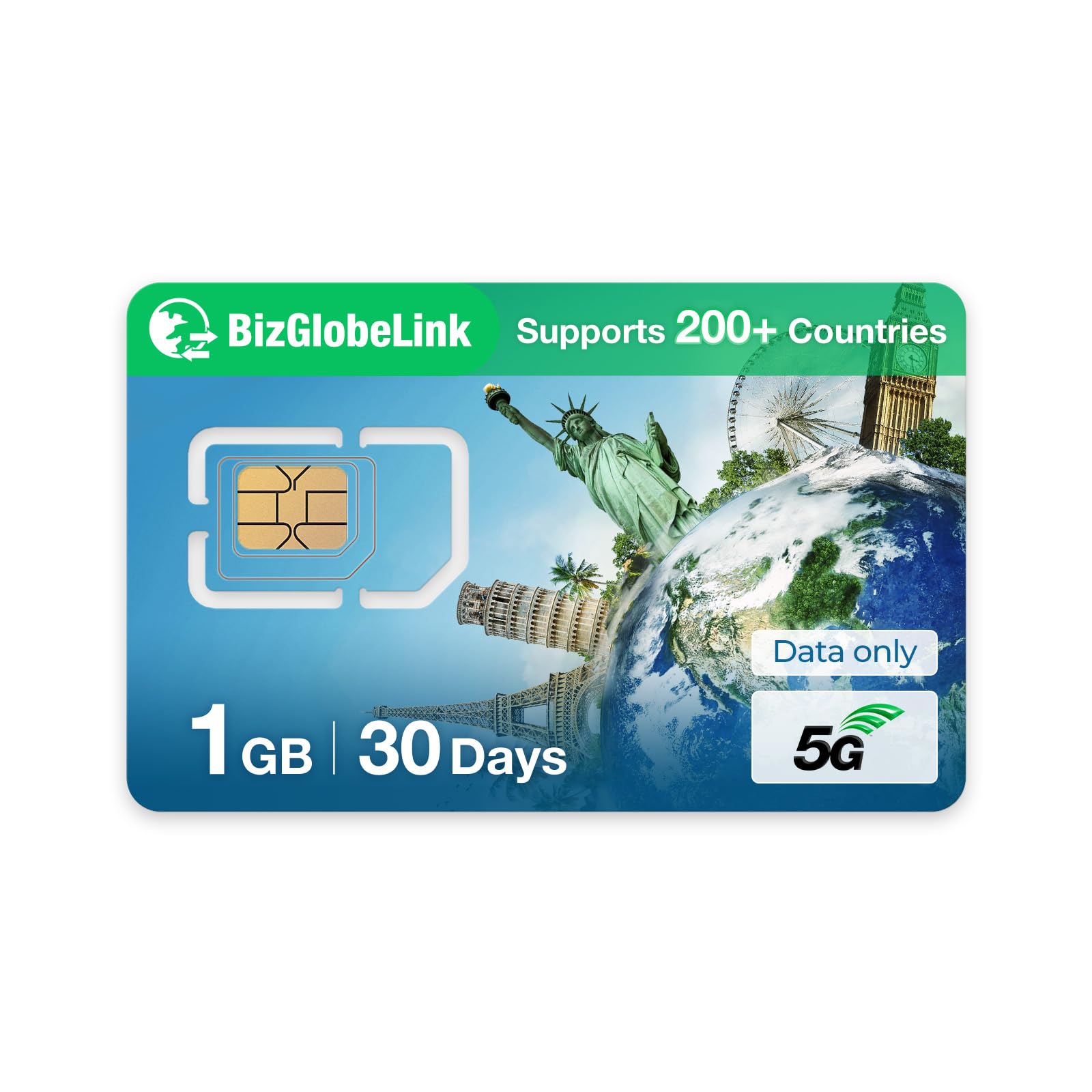 5G/4G LTE International Data SIM Card for USA & Global Roaming - No Contract 3-in-1 SIM for Portable WiFi Hotspot | Perfect for Travelers, Business Trips & Remote Work