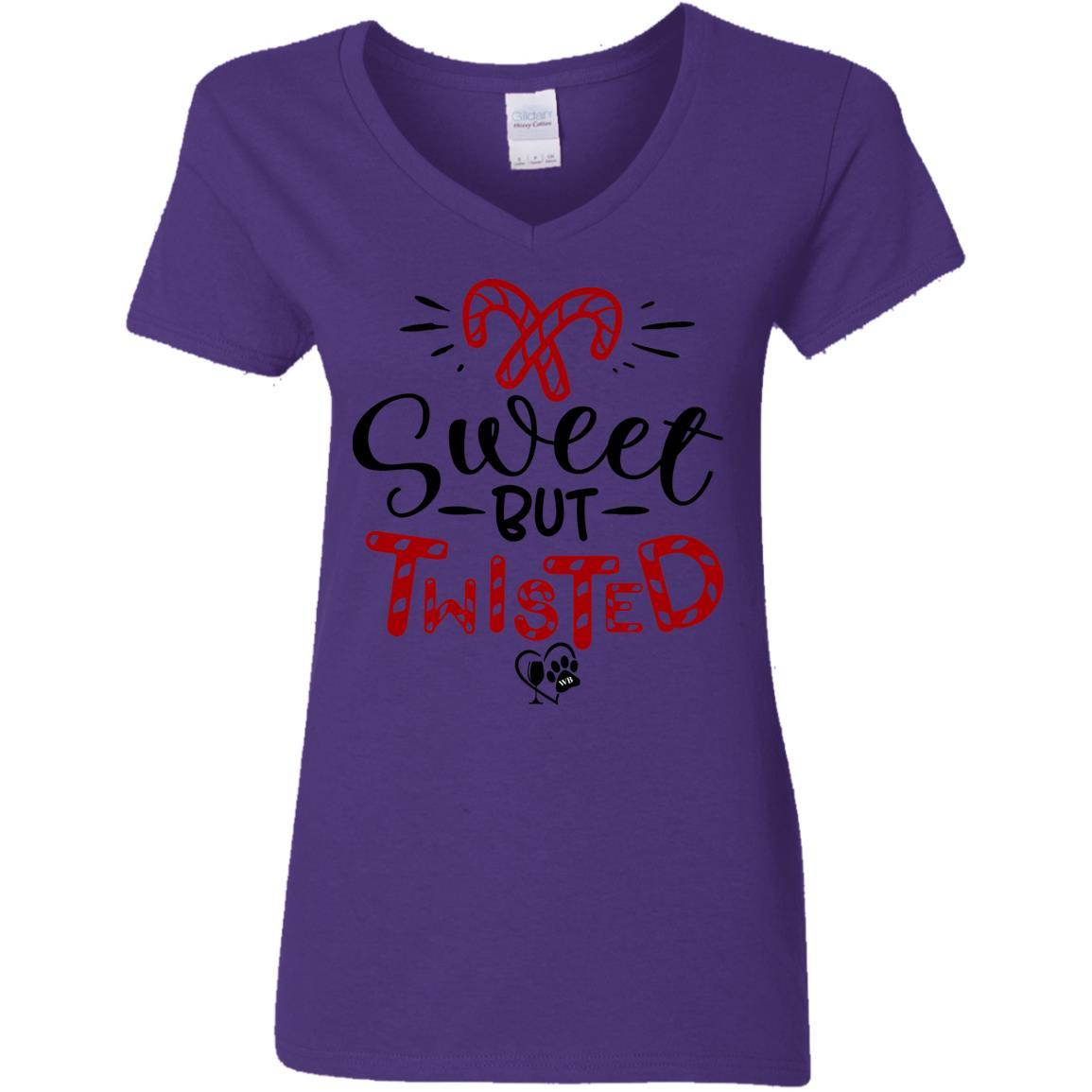 WineyBitches.Co Women's 5.3 oz V-Neck T-Shirt - Soft Cotton Casual Tee for Everyday Wear, Girls Night Out & Wine Tasting Events