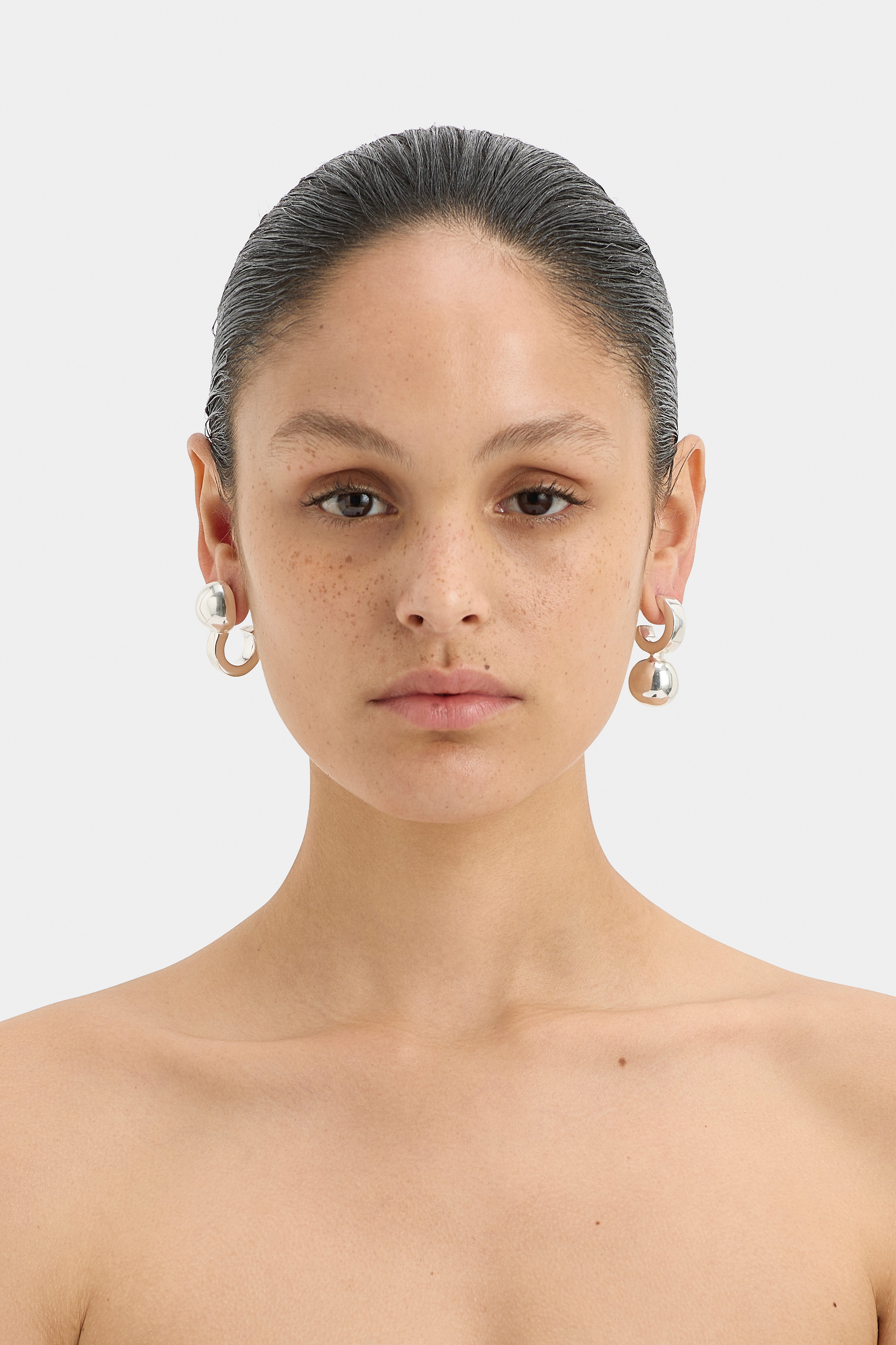 Cielo Sphere Hoop Earrings for Women - 14K Gold Plated Minimalist Circle Earrings - Perfect for Everyday Wear, Office & Date Night