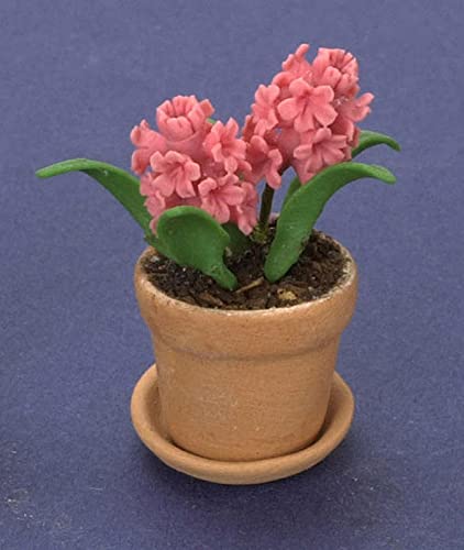 FactoryDirectCraft Potted Pink Hyacinth - Miniature Doll House Decor - Perfect for Fairy Gardens, DIY Miniature Scenes & Dollhouse Accessories