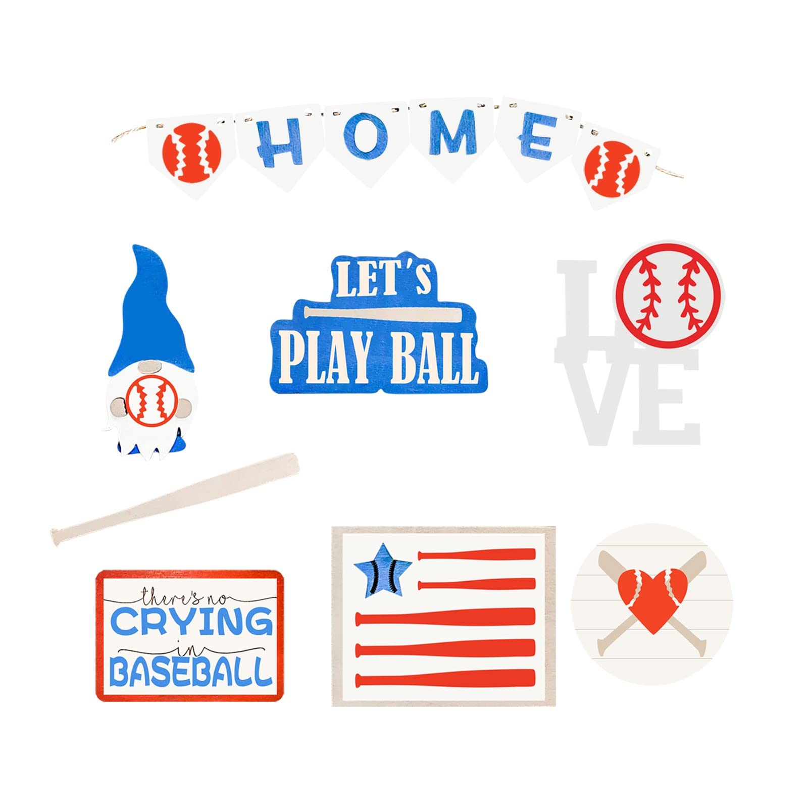 YLLQXI 7-Piece Wooden Tiered Tray Set for Basketball Baseball Football Fans - Sports Themed Home Decor for Club Bars, Man Caves & Game Room Organization (D-A,B, One Size) - Perfect for Displaying Snacks, Collectibles & Memorabilia
