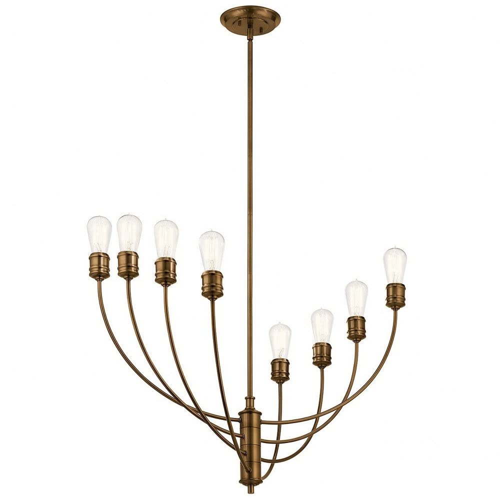 8-Light Adjustable Arm Chandelier in Classic Pewter - Modern Ceiling Light Fixture for Dining Room, Living Room & Bedroom Lighting