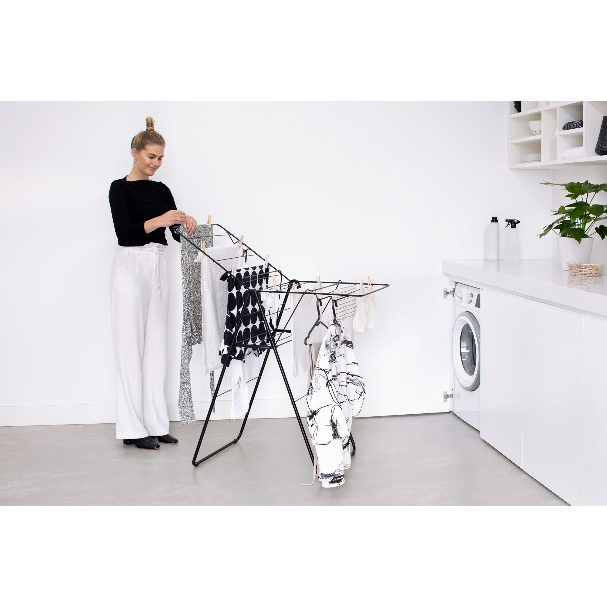 15M Heavy-Duty Stainless Steel Clothes Drying Rack - Foldable Laundry Hanging Rack for Indoor/Outdoor Use - Perfect for Apartments, Balconies & Camping